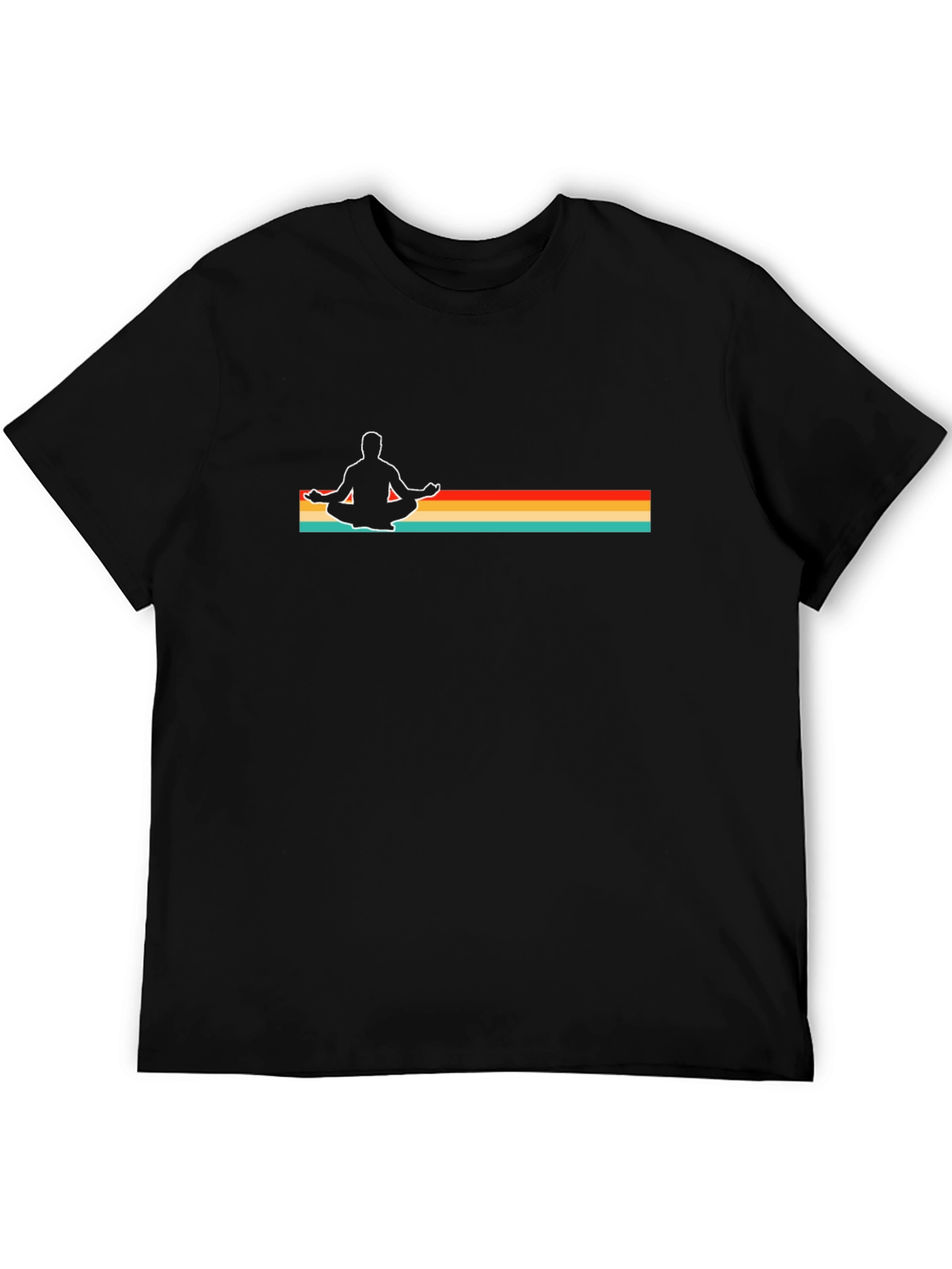Retro Yoga Meditation Graphic T-Shirt - Mens Black Tee