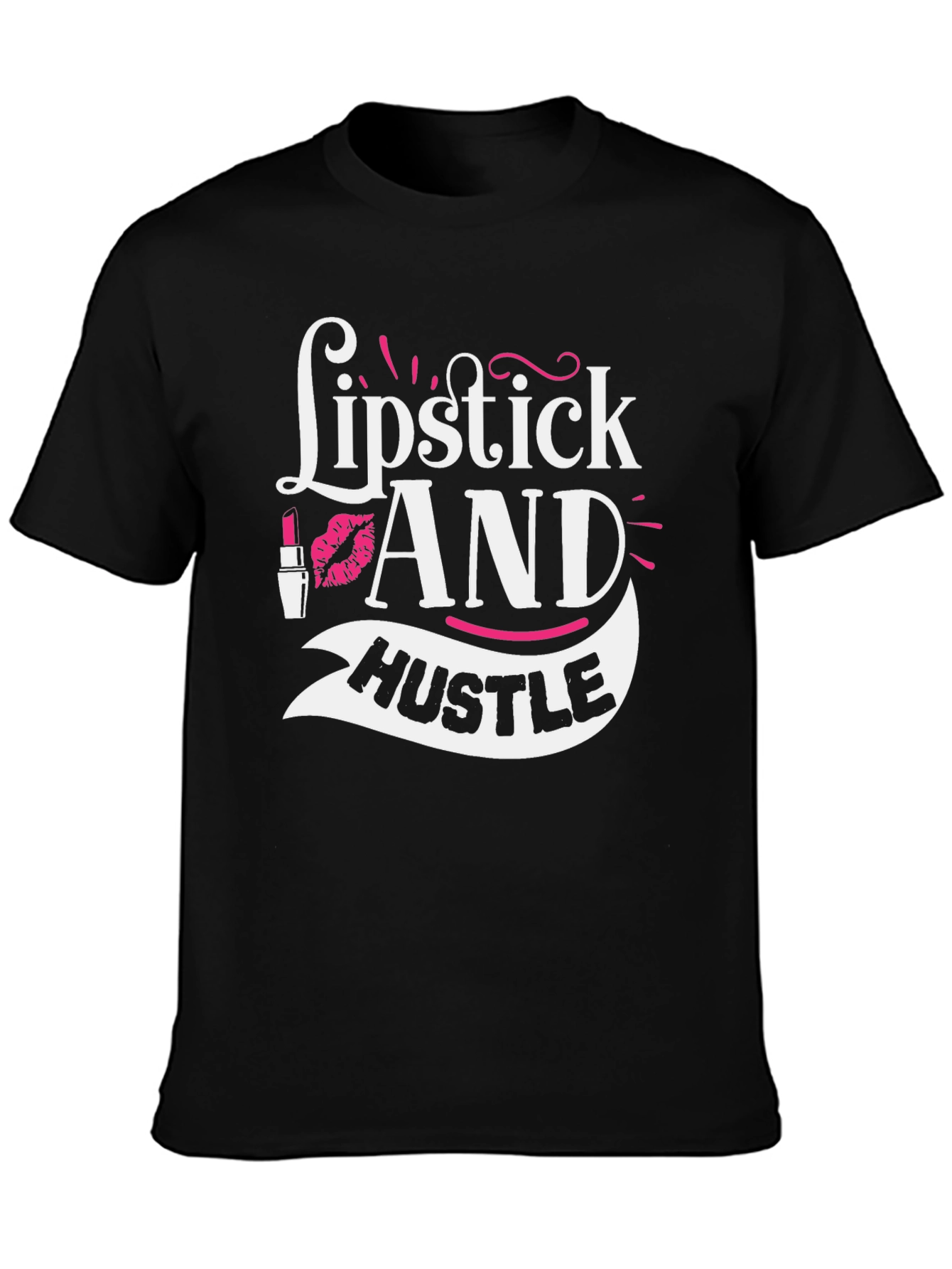 Lipstick and Hustle Graphic Tee - Black