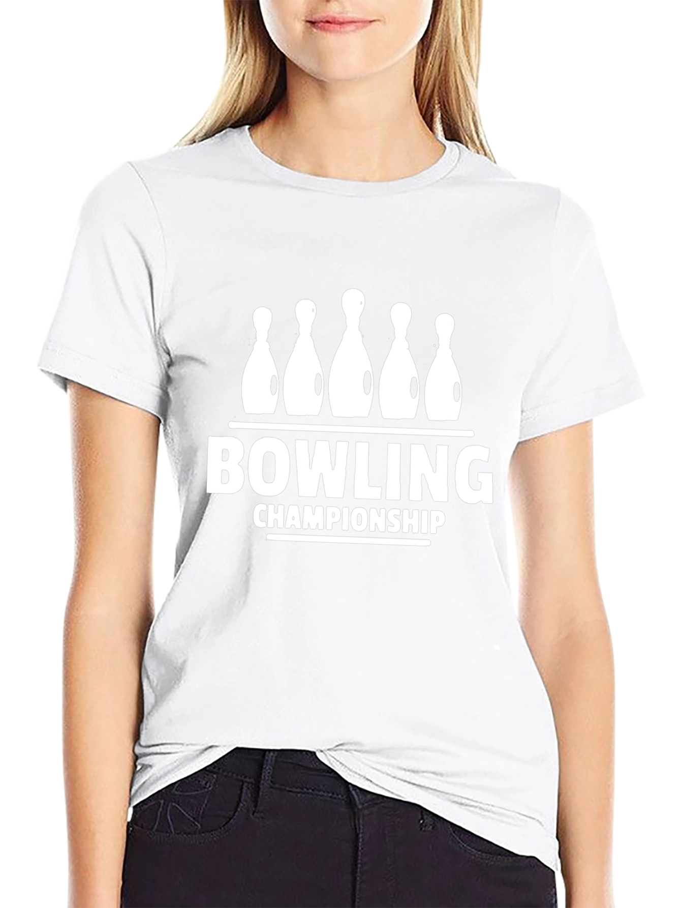 Bowling Championship Black Graphic Tee Shirt
