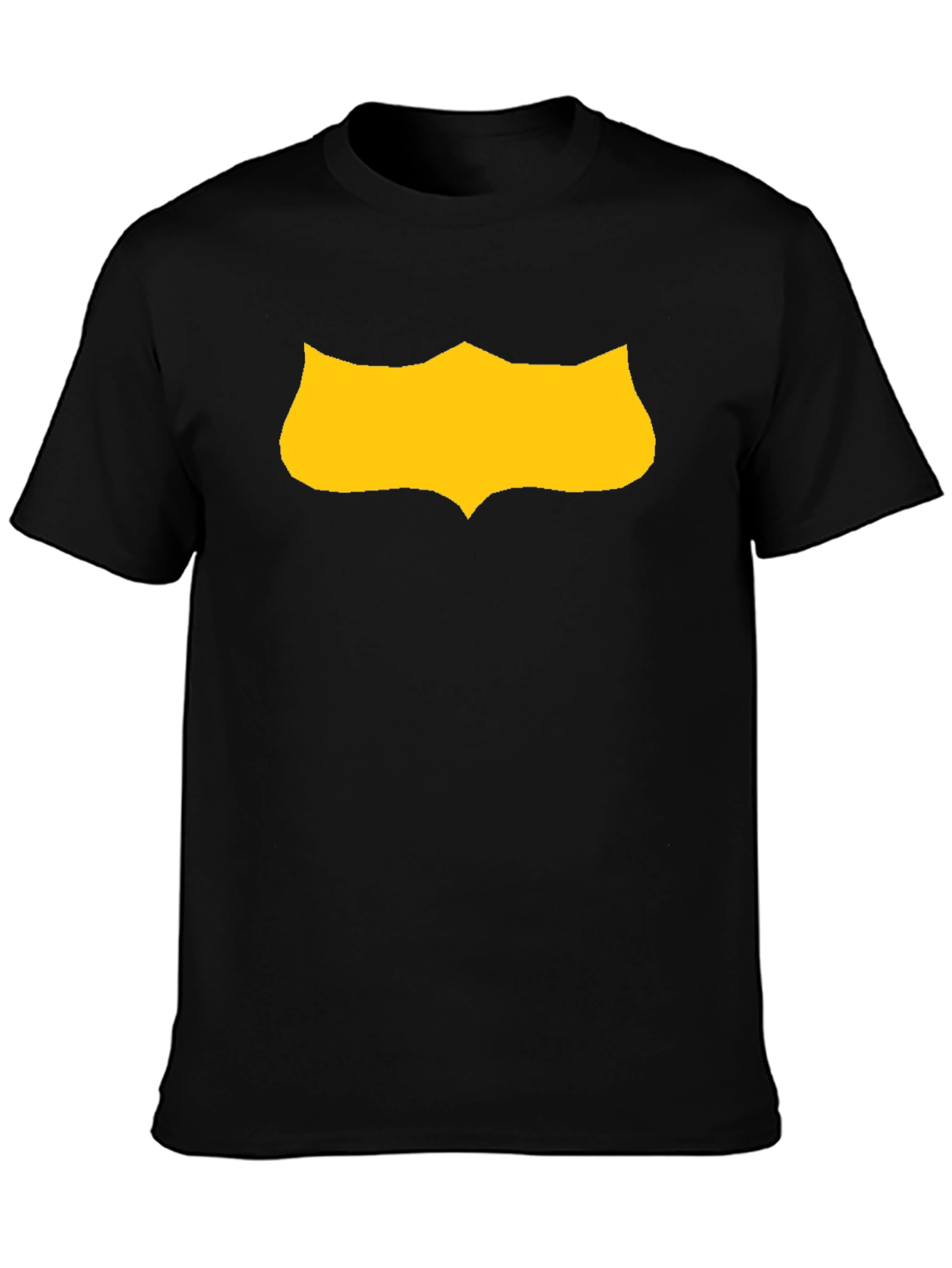 Black T-Shirt with Gold Shield Graphic