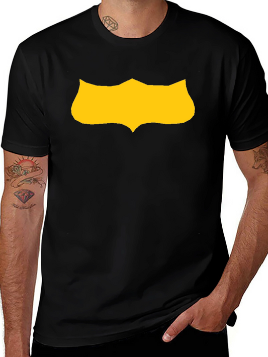 Black T-Shirt with Gold Shield Graphic
