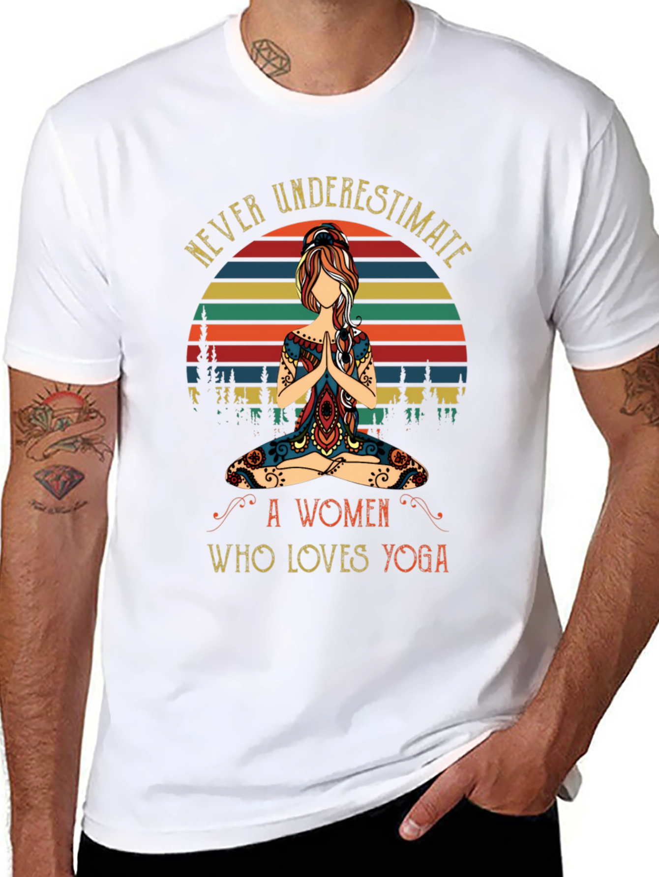 Yoga Lover Graphic Tee - Never Underestimate A Woman