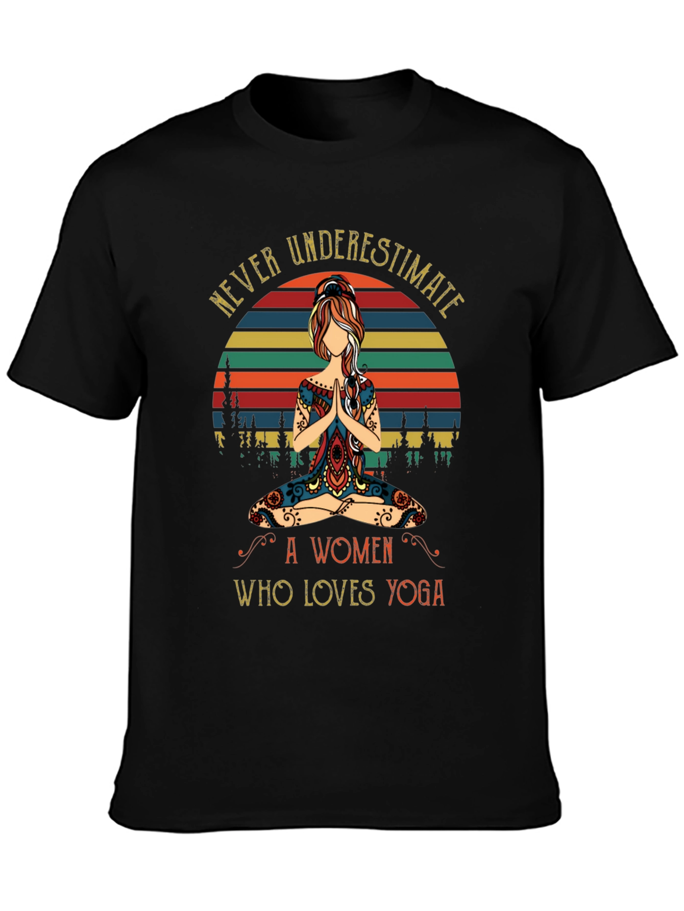 Yoga Lover Graphic Tee - Never Underestimate A Woman