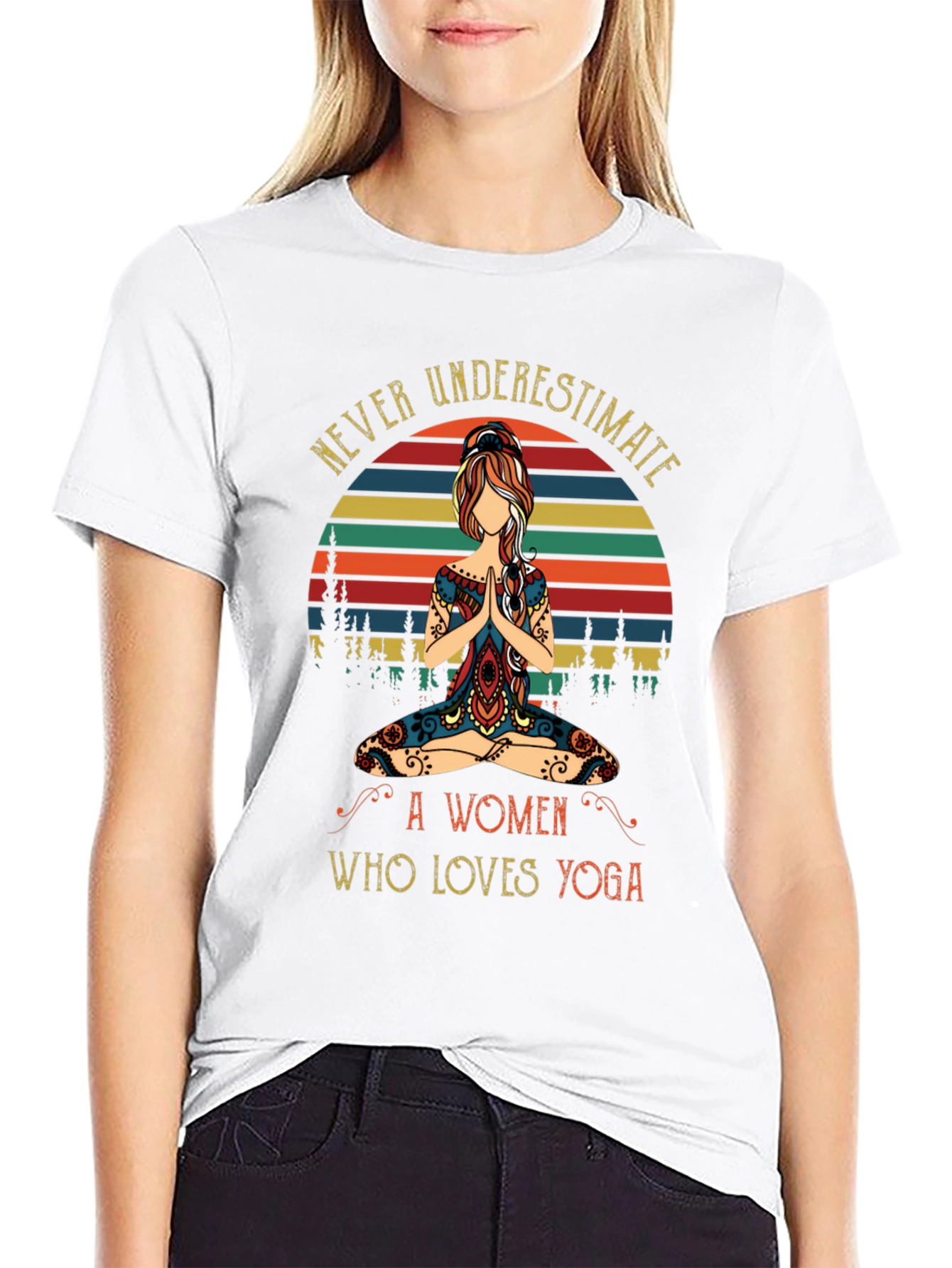 Yoga Lover Graphic Tee - Never Underestimate A Woman