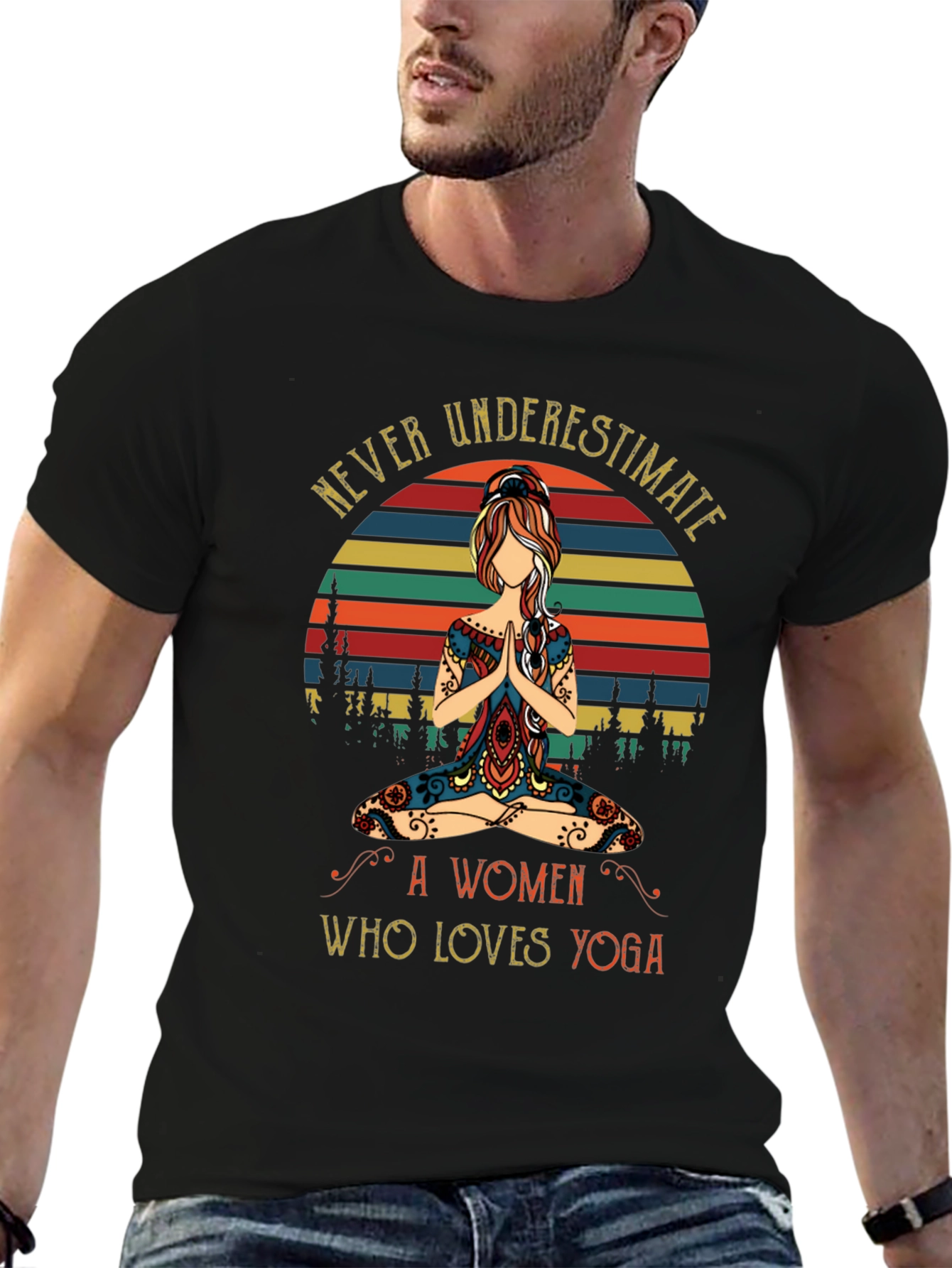 Yoga Lover Graphic Tee - Never Underestimate A Woman