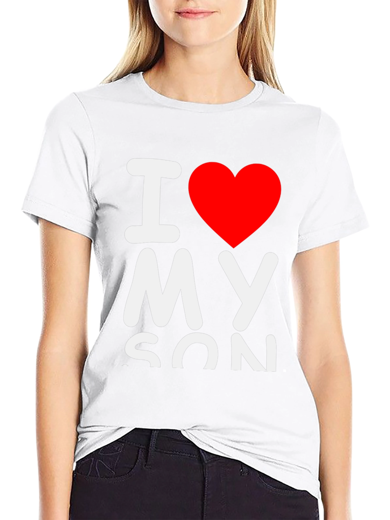 I Heart My Son Graphic T-Shirt - Black