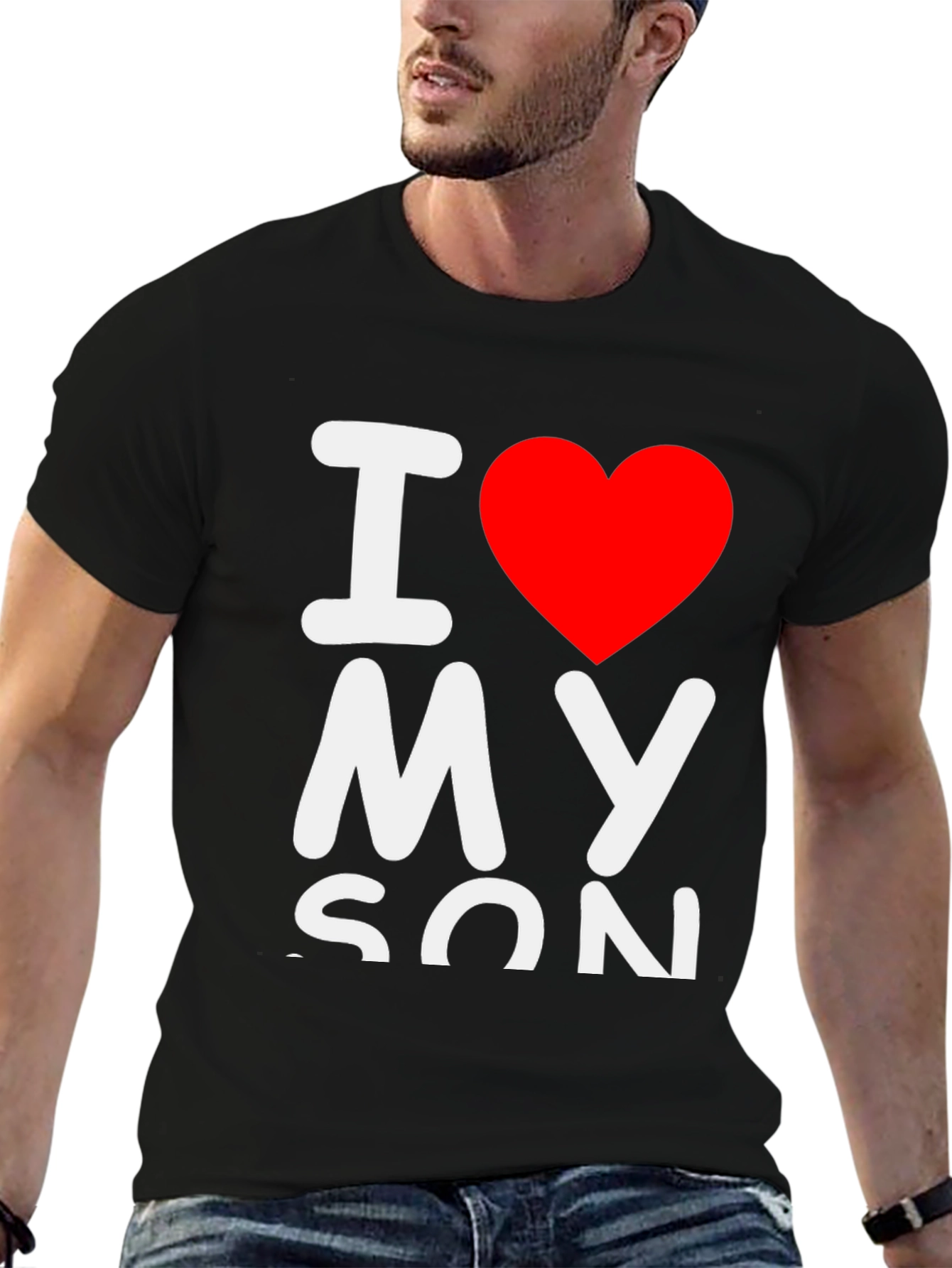 I Heart My Son Graphic T-Shirt - Black