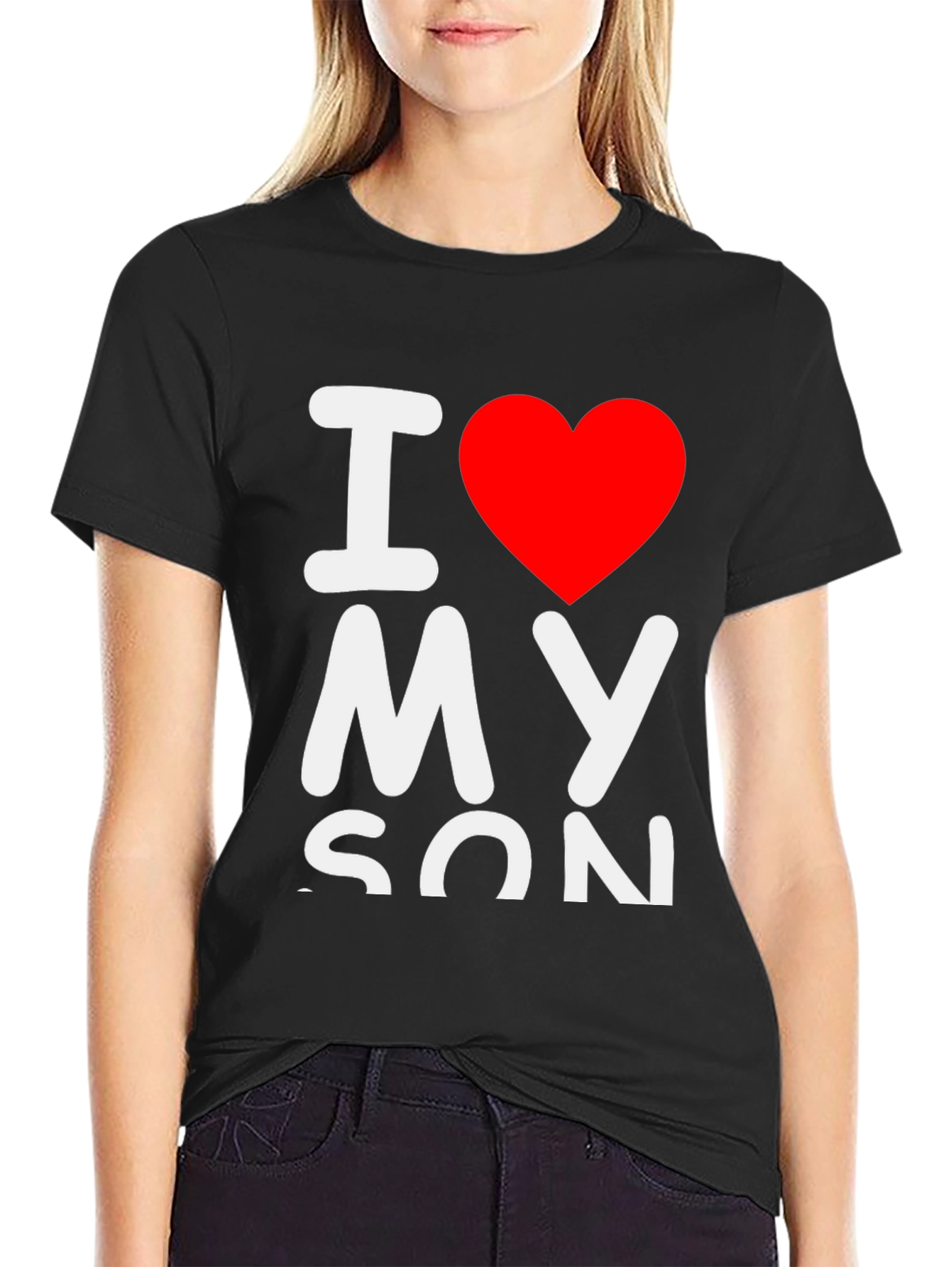 I Heart My Son Graphic T-Shirt - Black