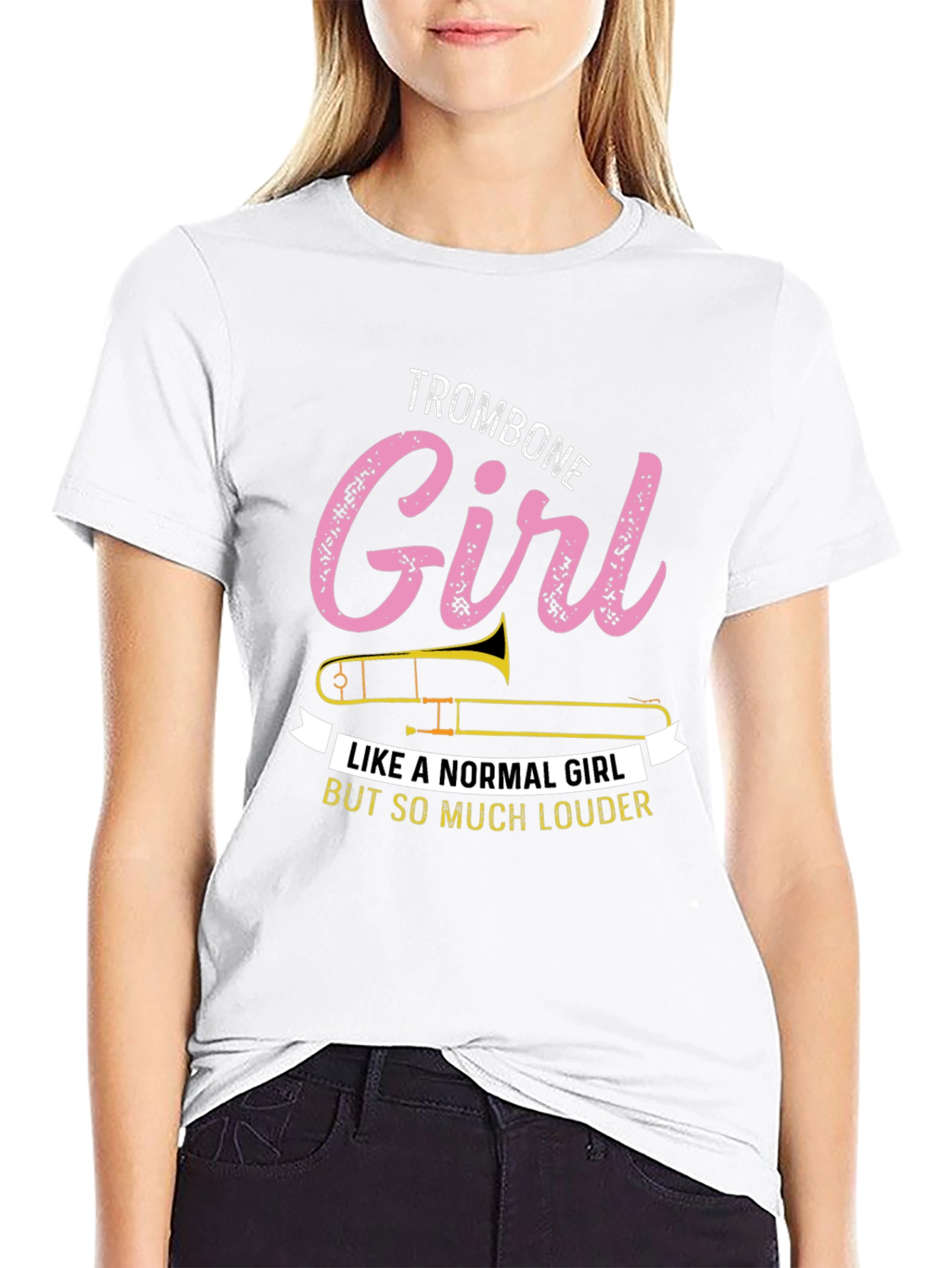 Trombone Girl T-Shirt - Musician Novelty Tee