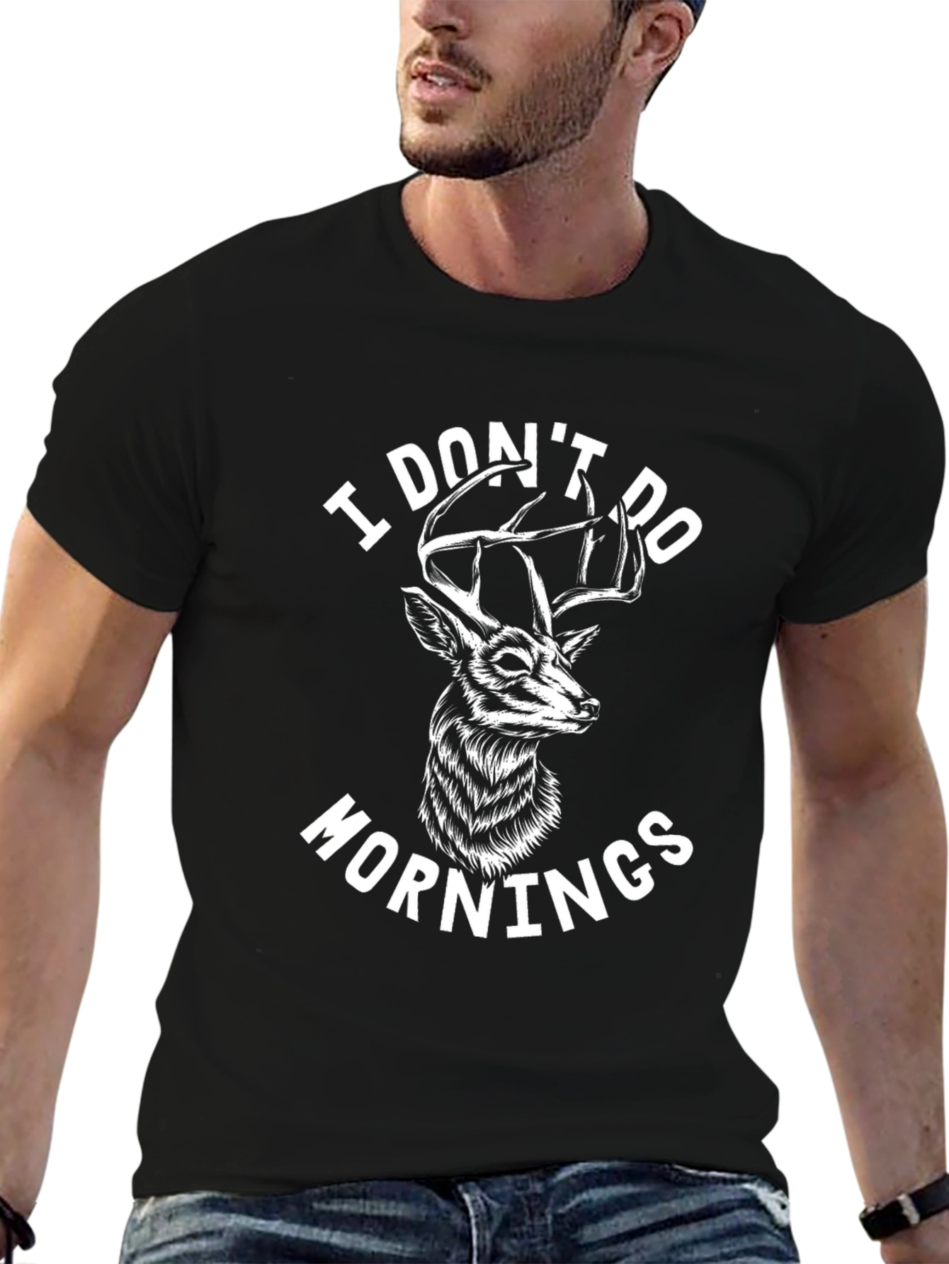 I Dont Do Mornings Deer Graphic Tee