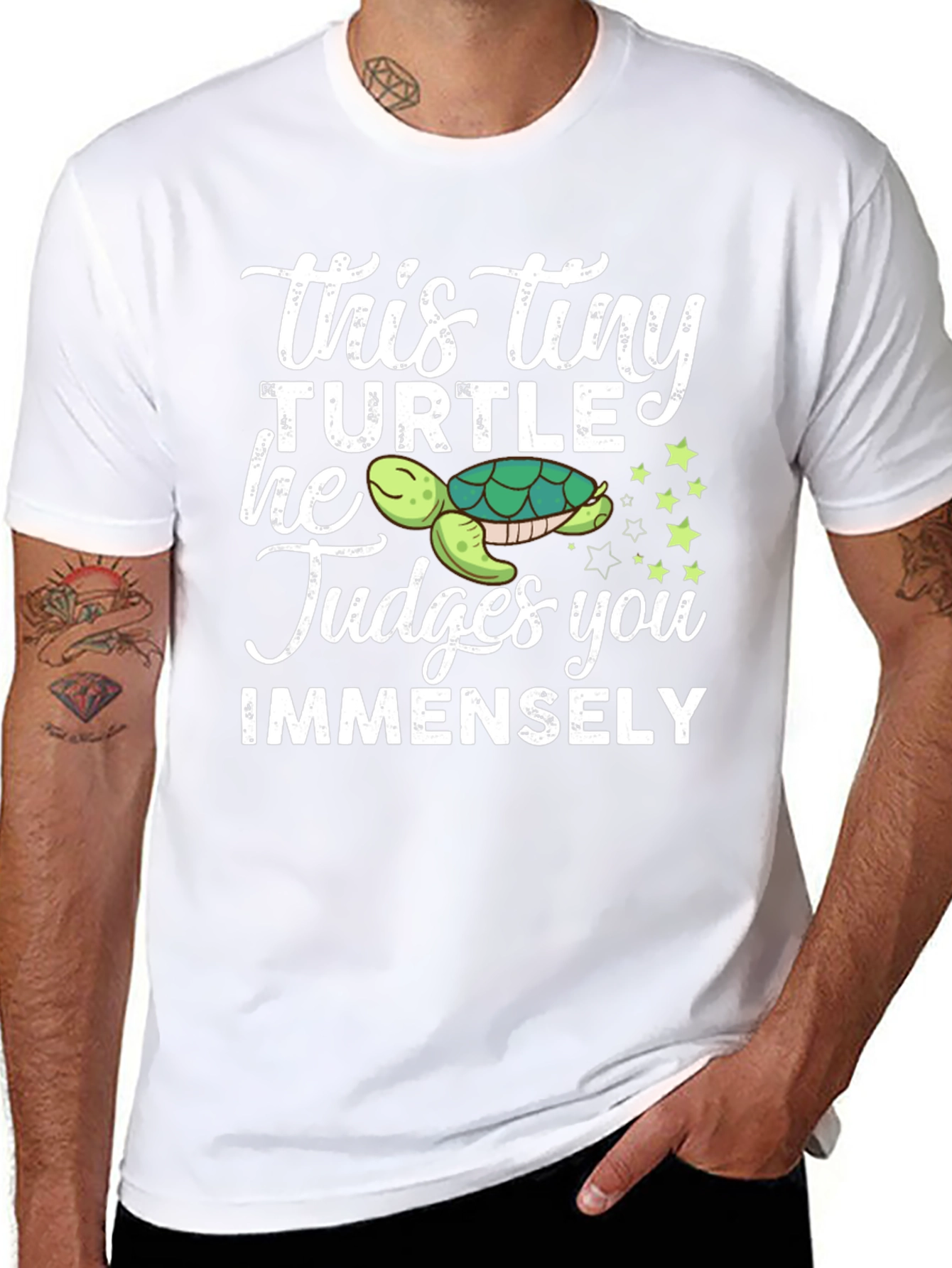 This Tiny Turtle Judges You Funny Graphic Tee
