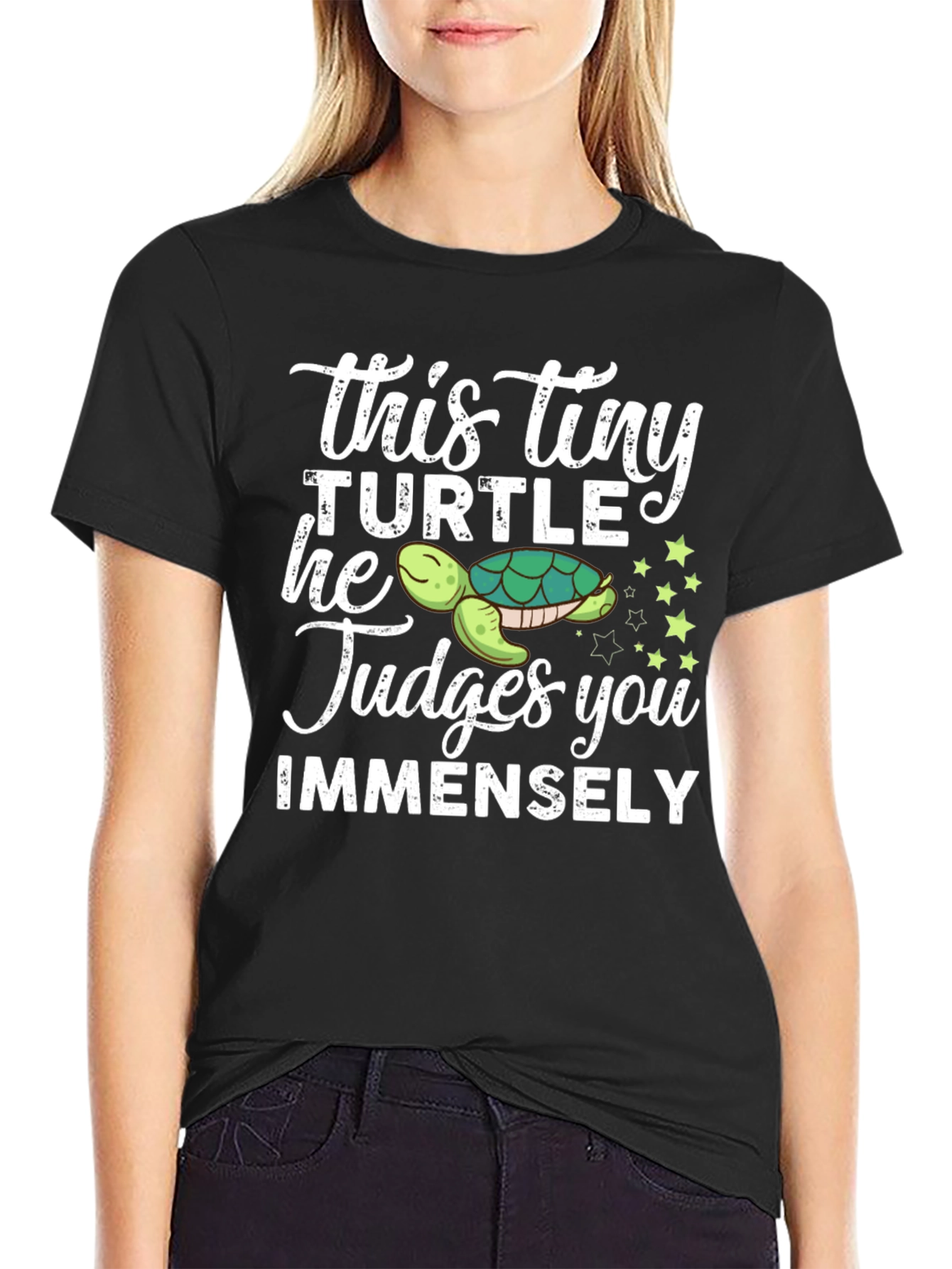This Tiny Turtle Judges You Funny Graphic Tee