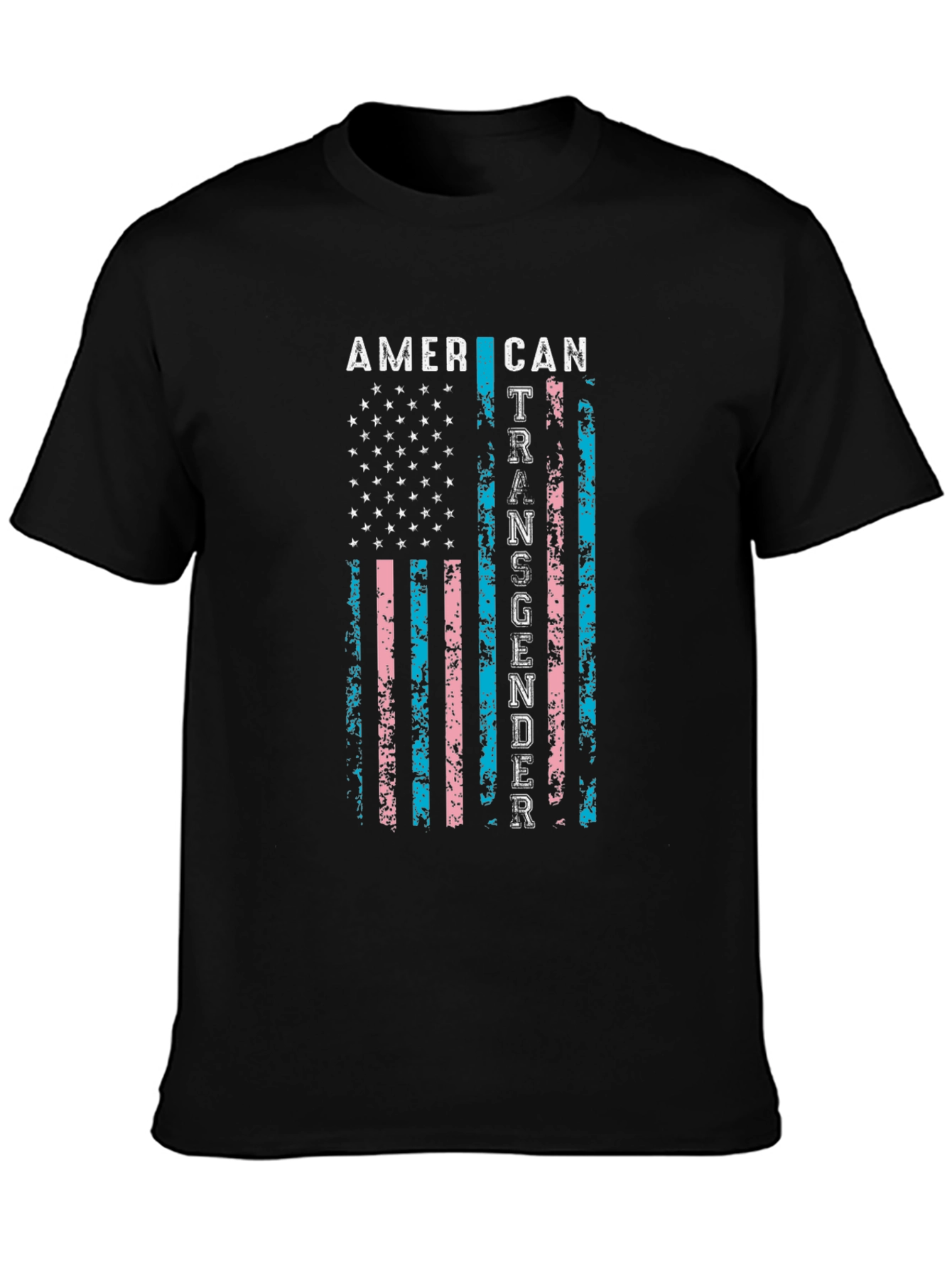 American Transgender Flag Black T-Shirt