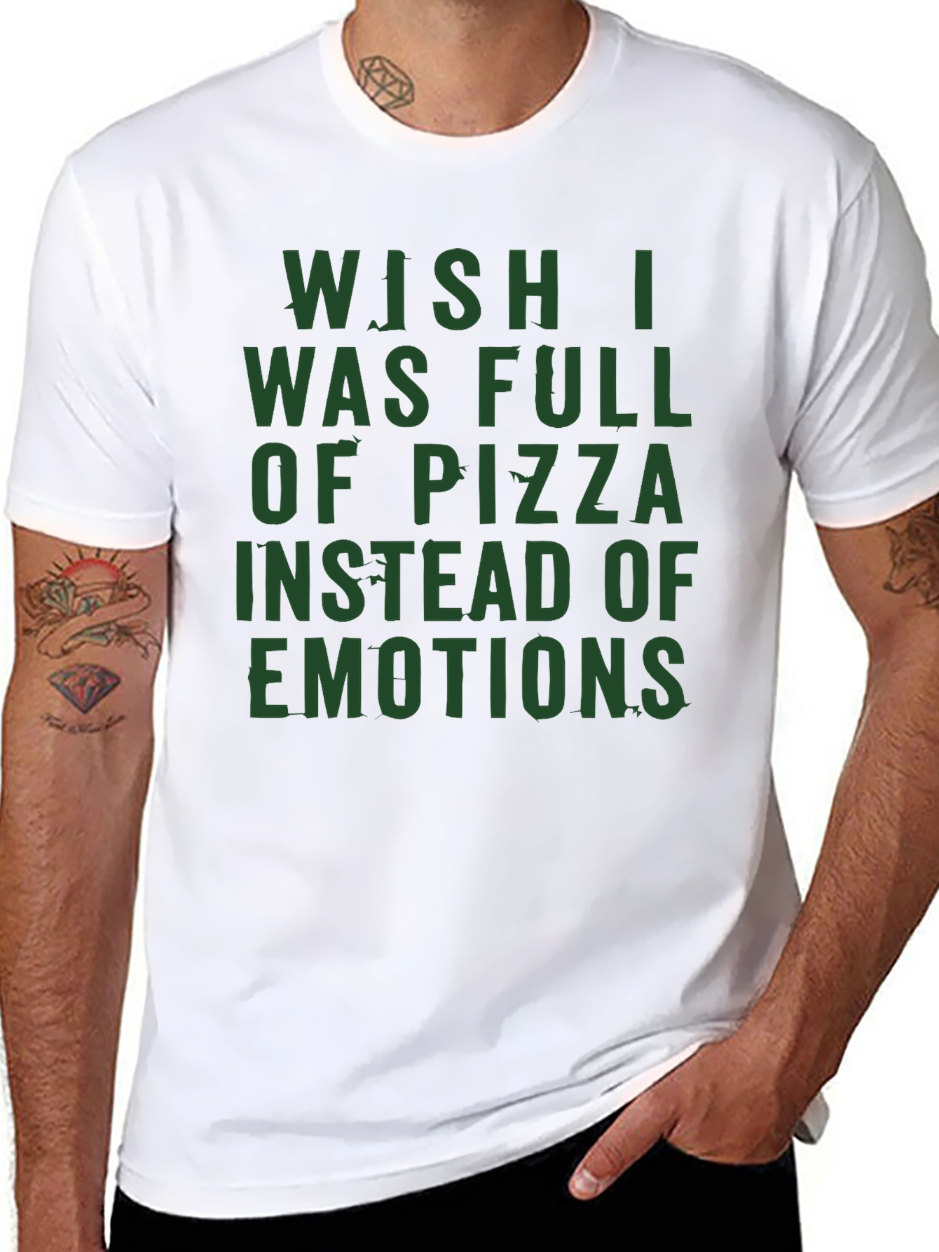 Pizza & Emotions Graphic Tee - Funny Statement T-Shirt