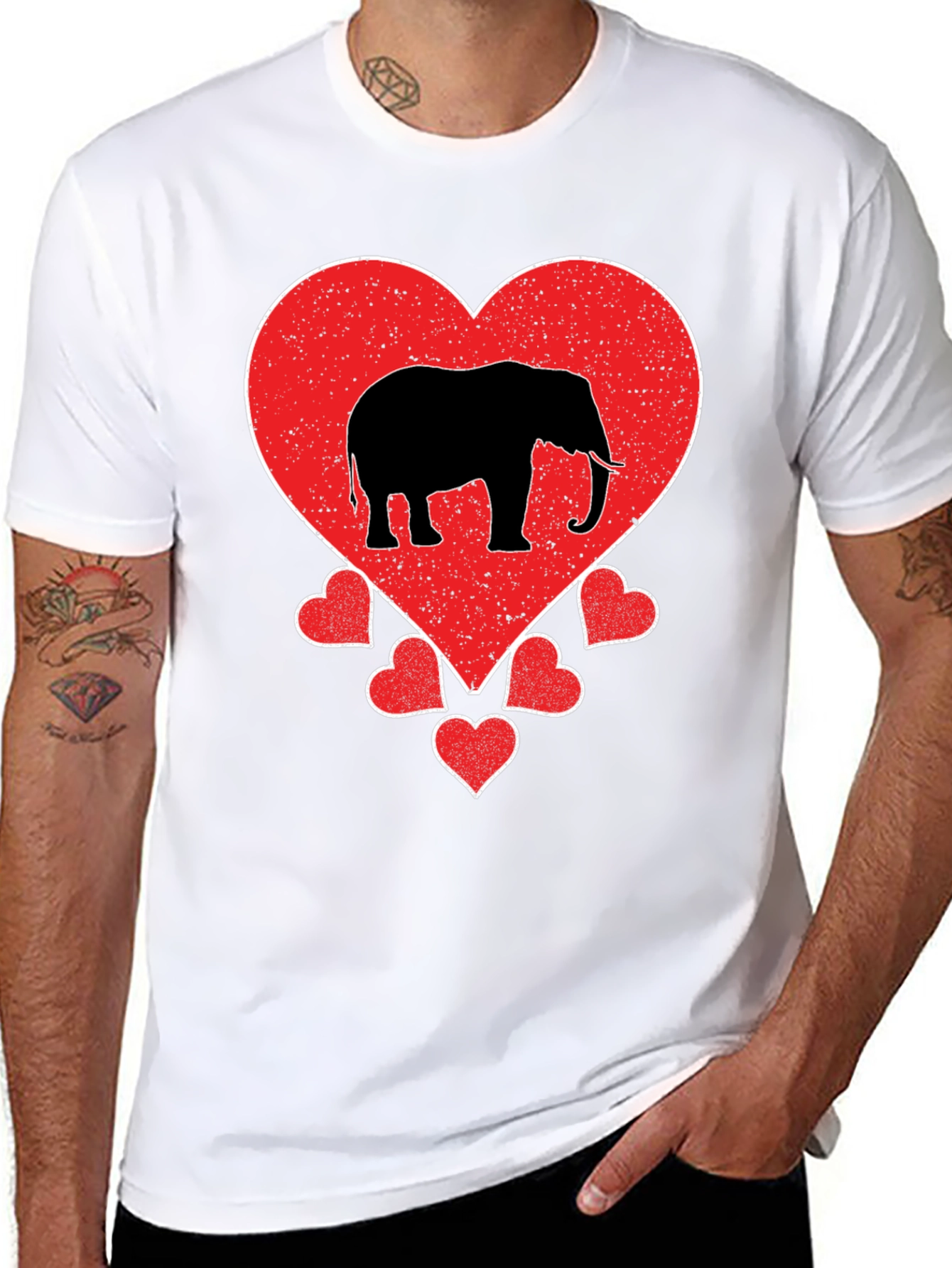 Elephant Heart Graphic T-Shirt - Black