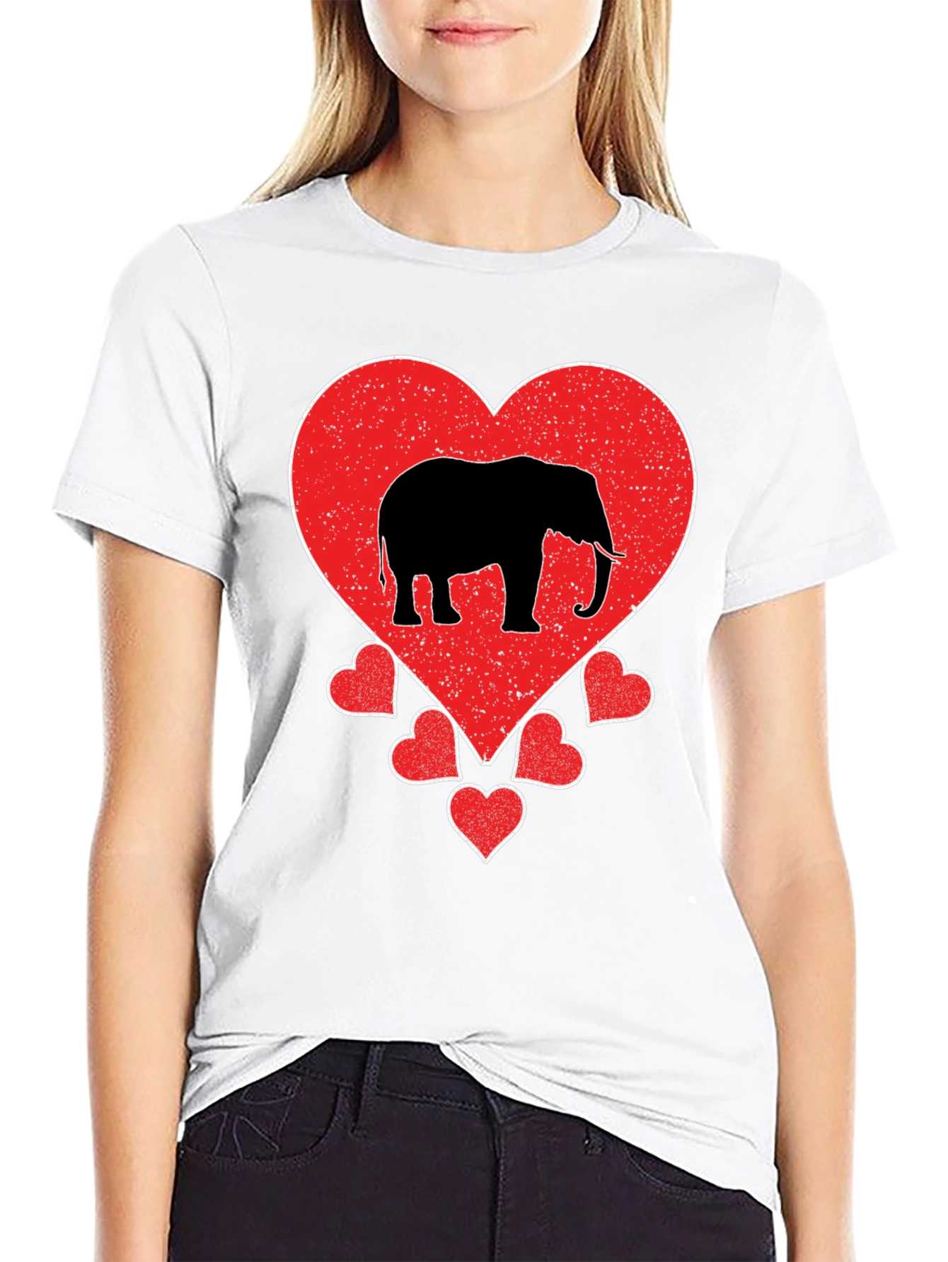 Elephant Heart Graphic T-Shirt - Black