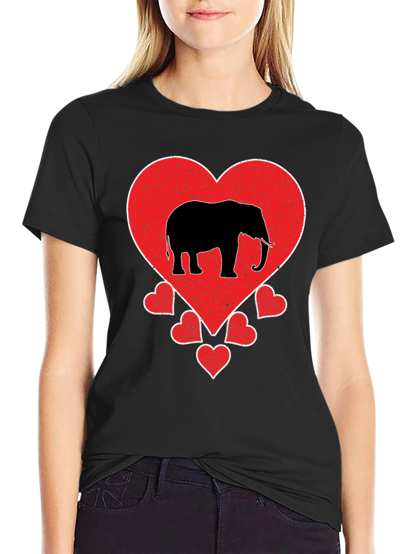 Elephant Heart Graphic T-Shirt - Black