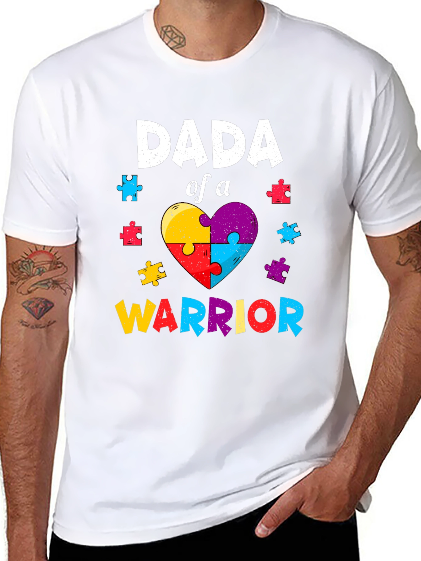 Dada of a Warrior T-Shirt Autism Awareness