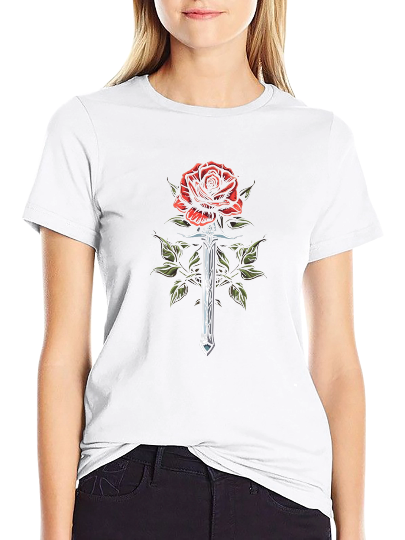 Rose and Sword Graphic T-Shirt