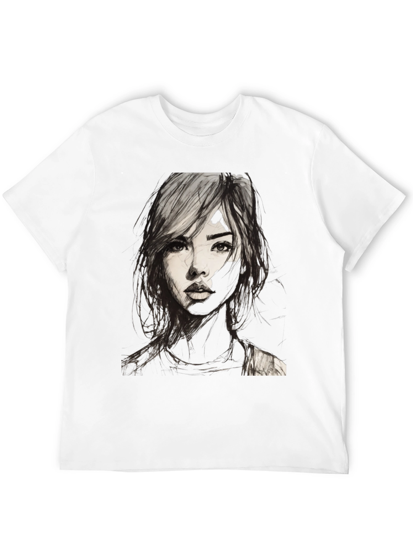 Graphic Tee - Woman Portrait Black T-Shirt