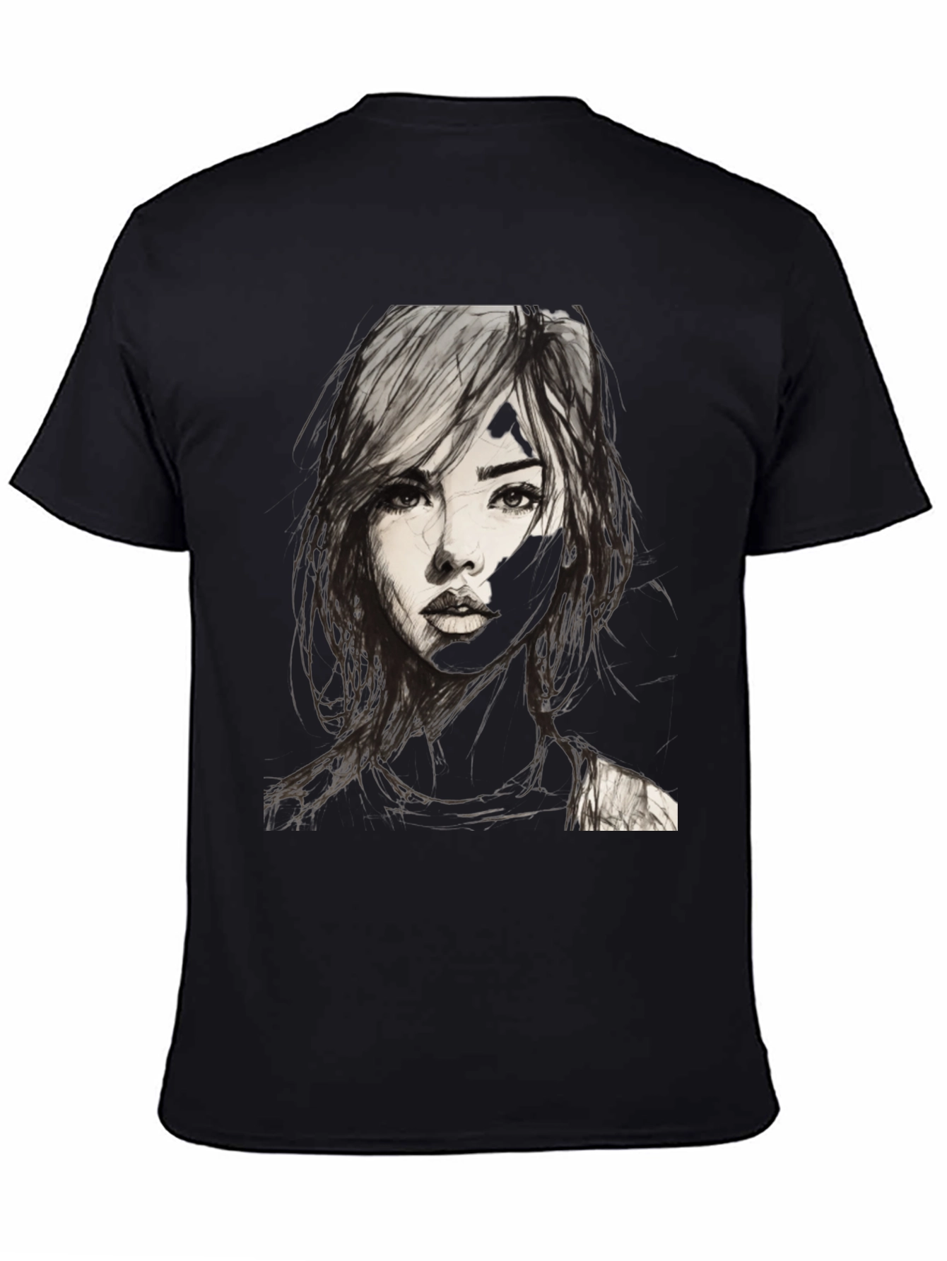 Graphic Tee - Woman Portrait Black T-Shirt