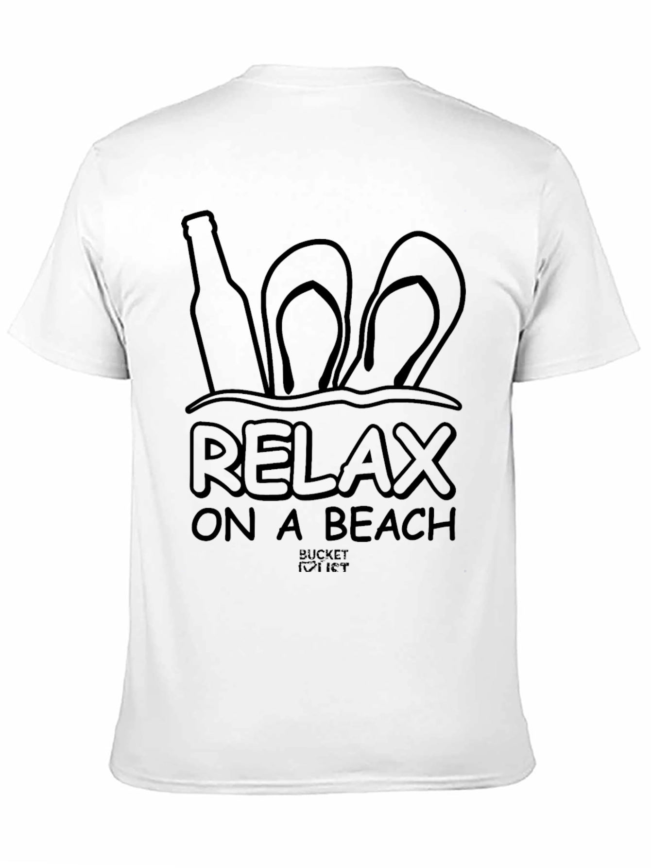 Relax On A Beach Mens Black T-Shirt