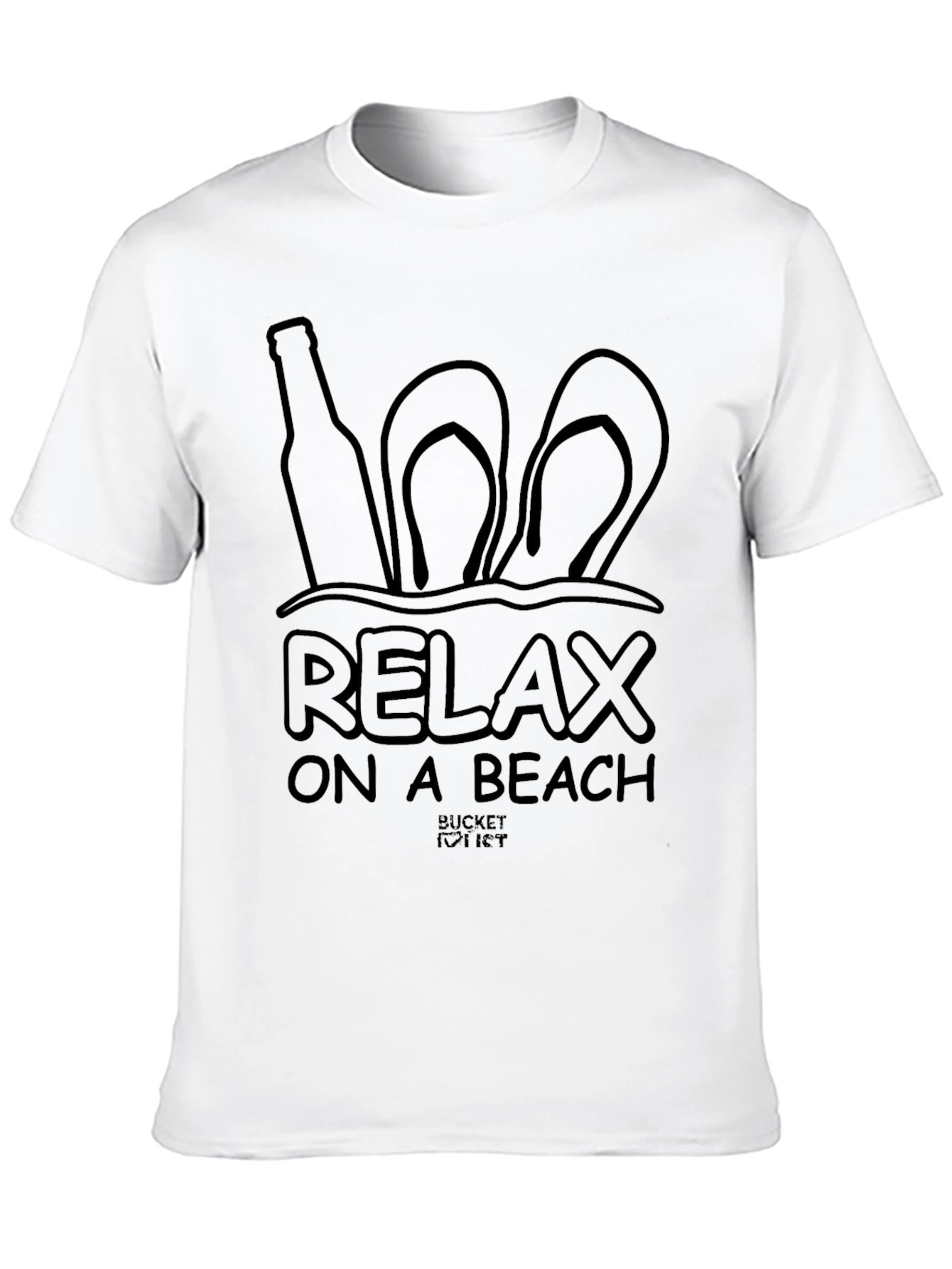 Relax On A Beach Mens Black T-Shirt