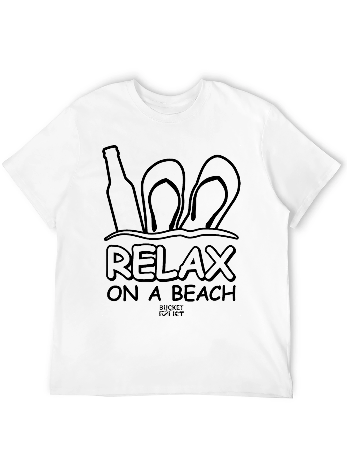 Relax On A Beach Mens Black T-Shirt