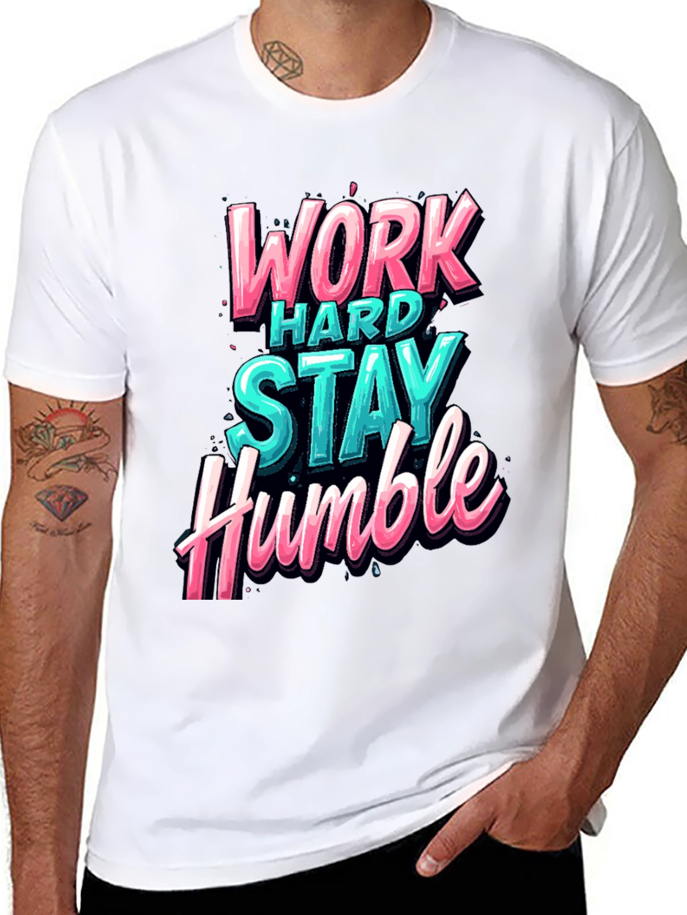 Work Hard Stay Humble Graphic Tee - Black