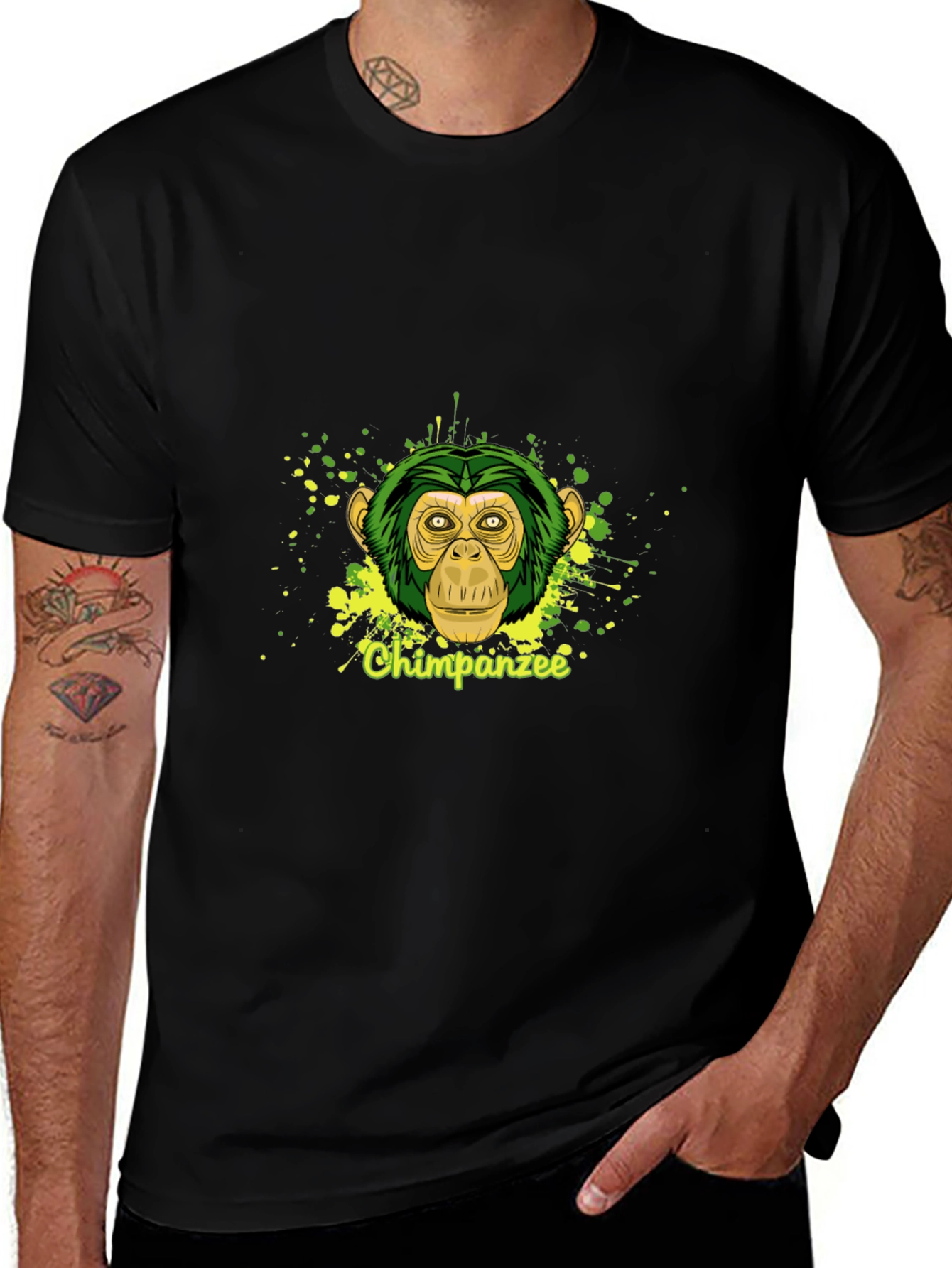 Chimpanzee Graphic Tee - Stylish Black T-Shirt