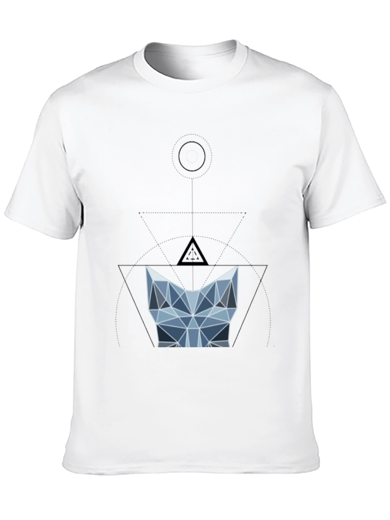 Geometric Cat Tee - Modern Design T-Shirt
