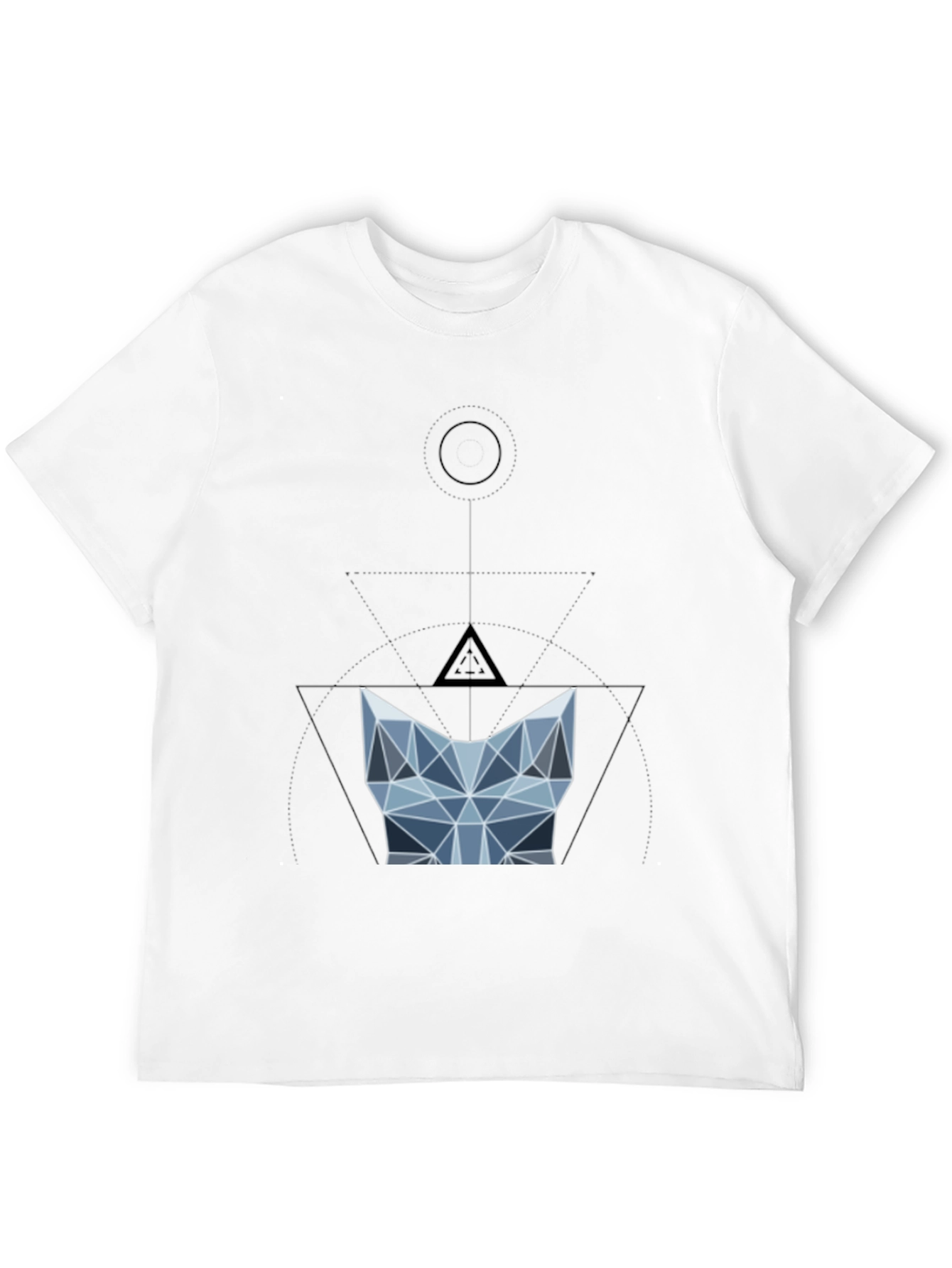 Geometric Cat Tee - Modern Design T-Shirt