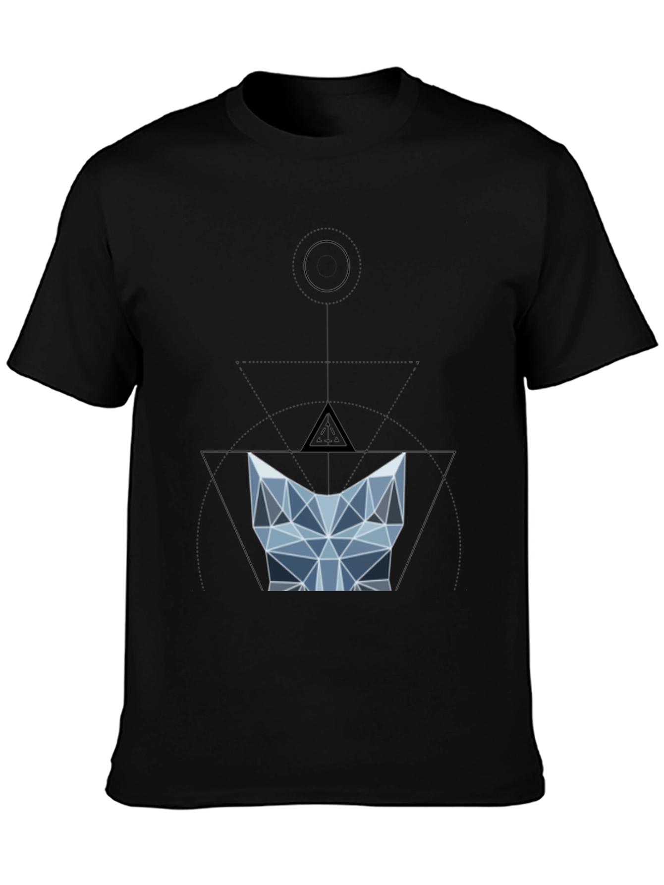 Geometric Cat Tee - Modern Design T-Shirt