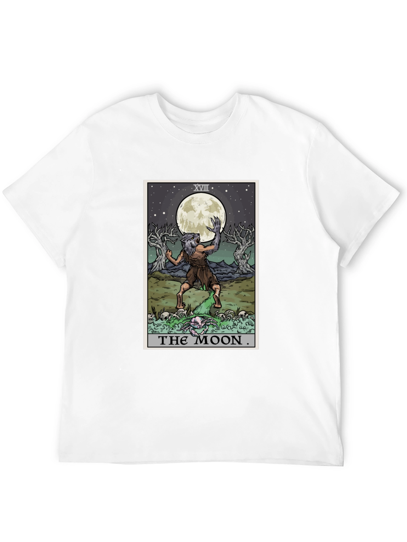 The Moon Tarot Card Werewolf Graphic Tee