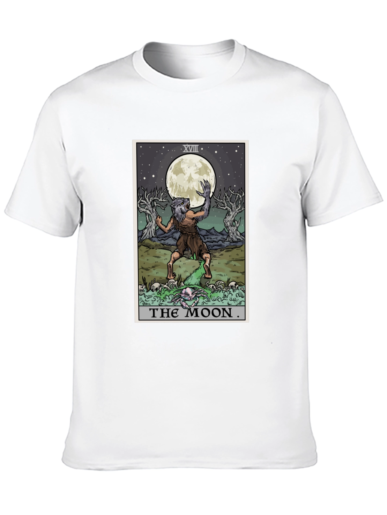 The Moon Tarot Card Werewolf Graphic Tee