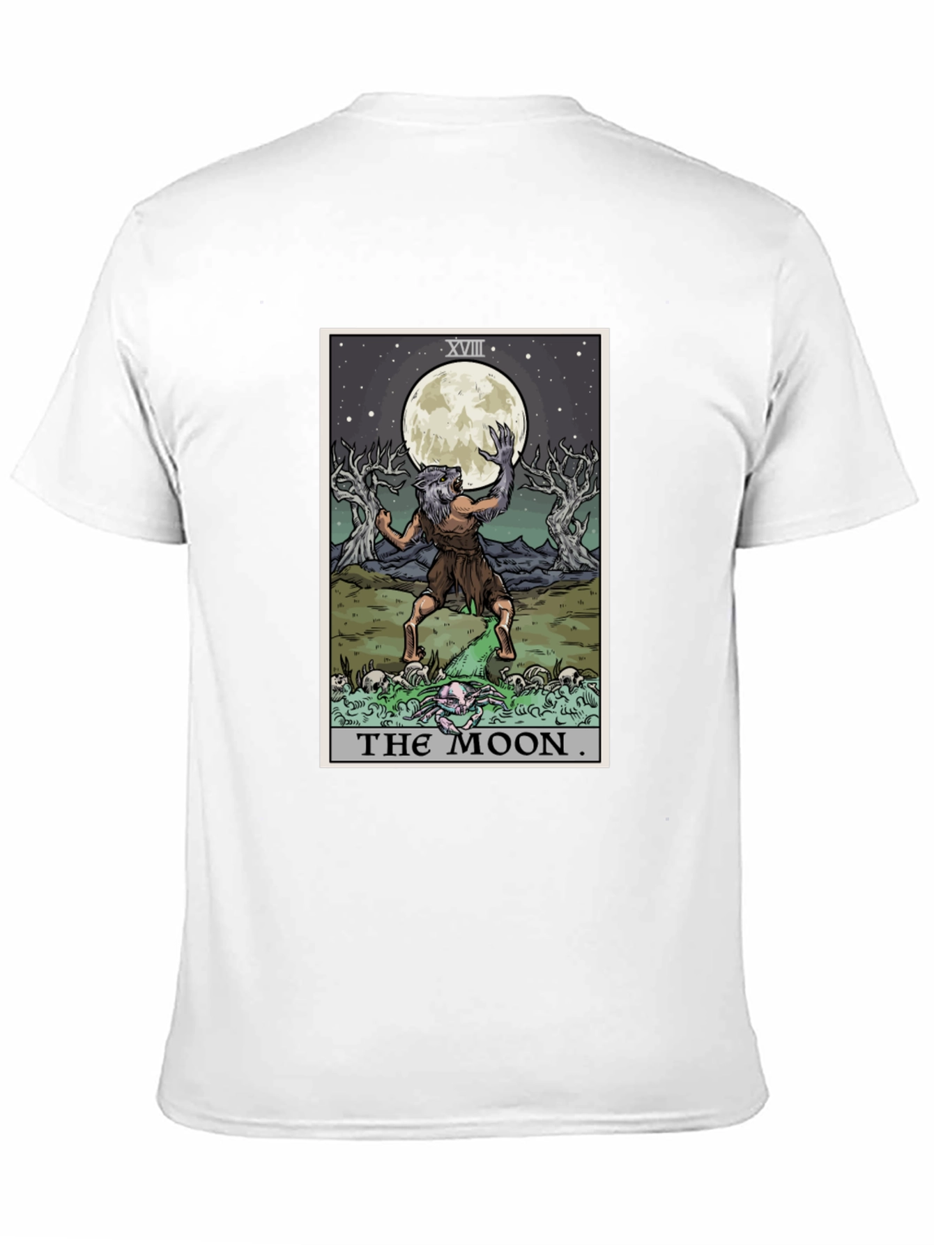 The Moon Tarot Card Werewolf Graphic Tee