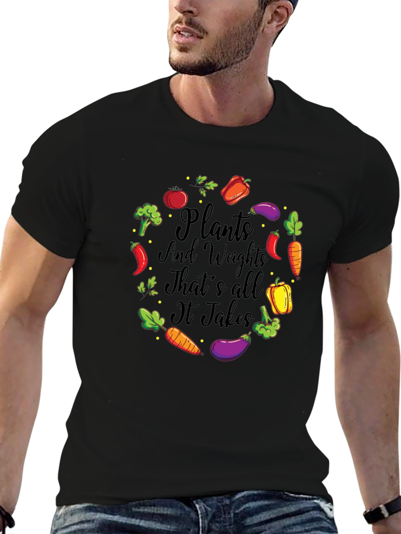 Plants and Weights Graphic T-Shirt