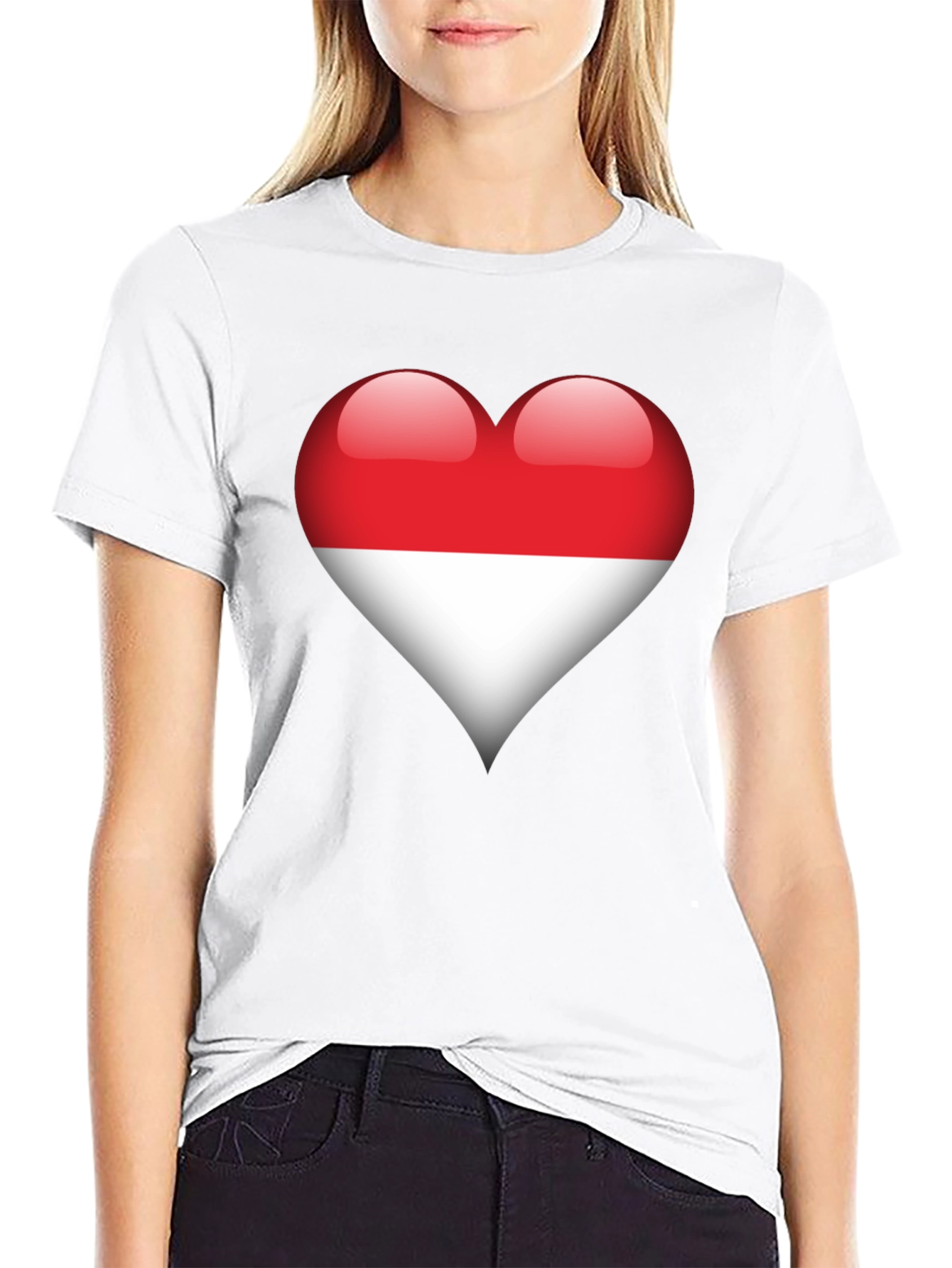 Indonesia Flag Heart T-Shirt - Show Your Love!