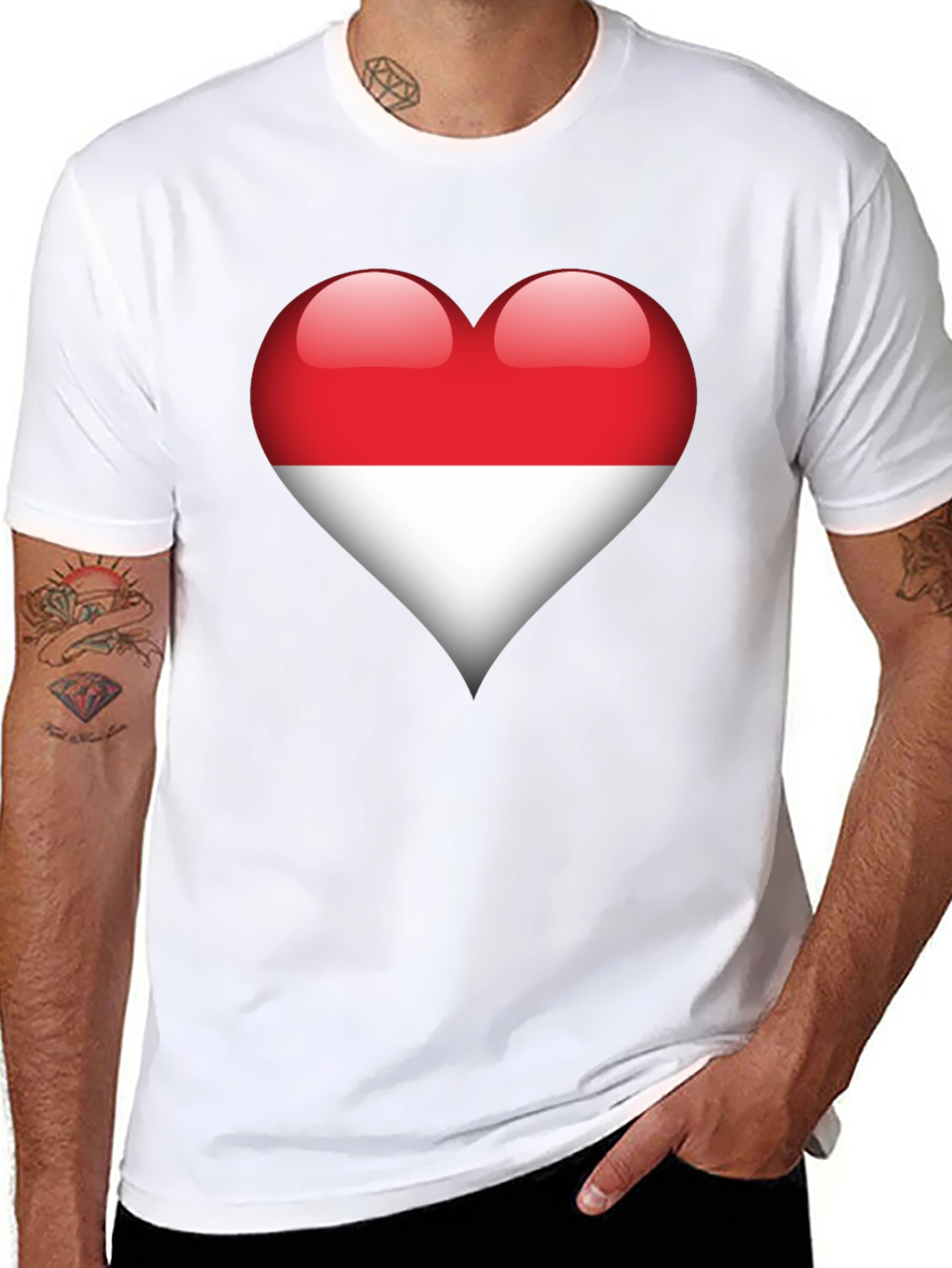 Indonesia Flag Heart T-Shirt - Show Your Love!