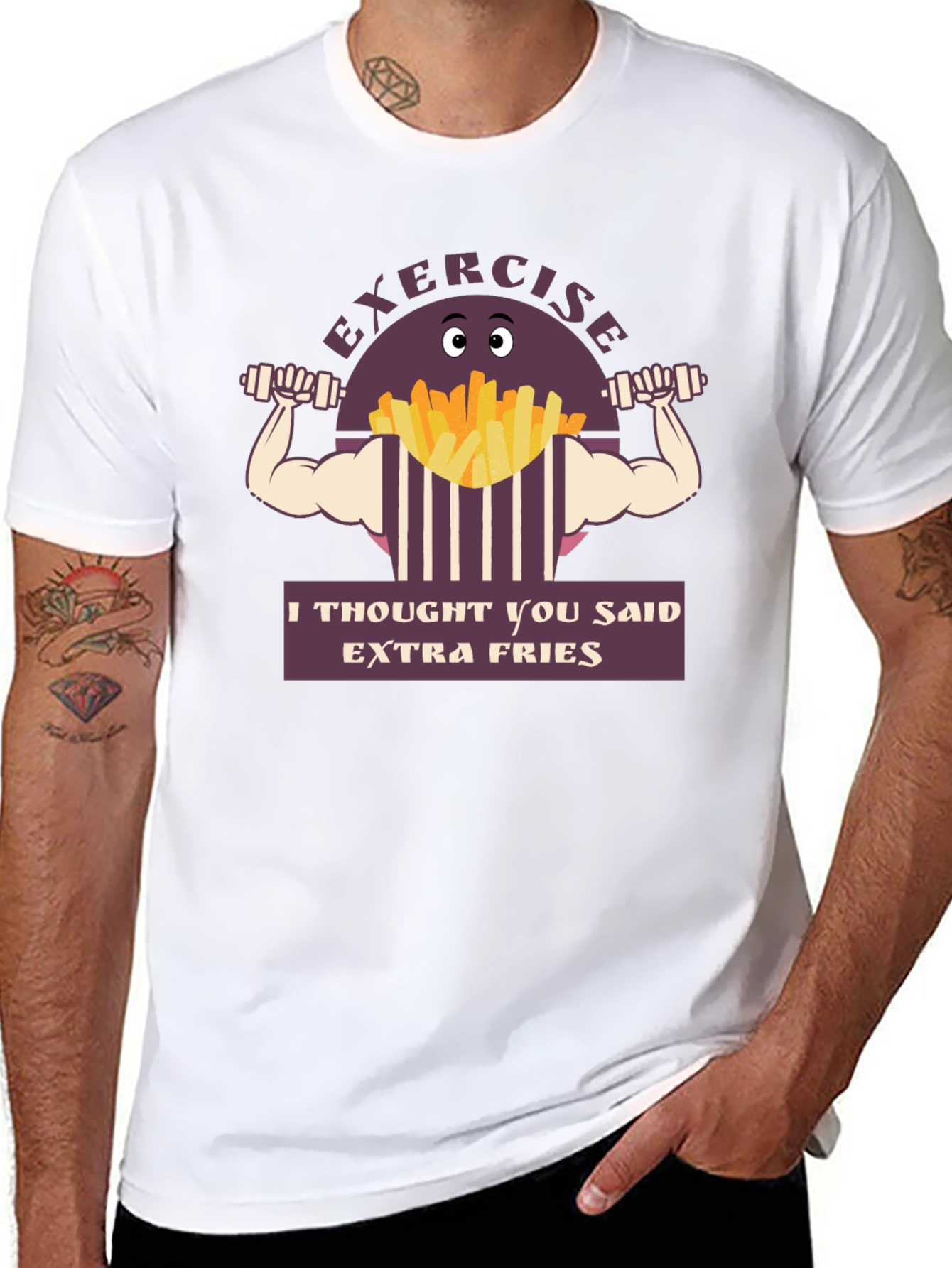 Exercise Extra Fries Graphic T-Shirt