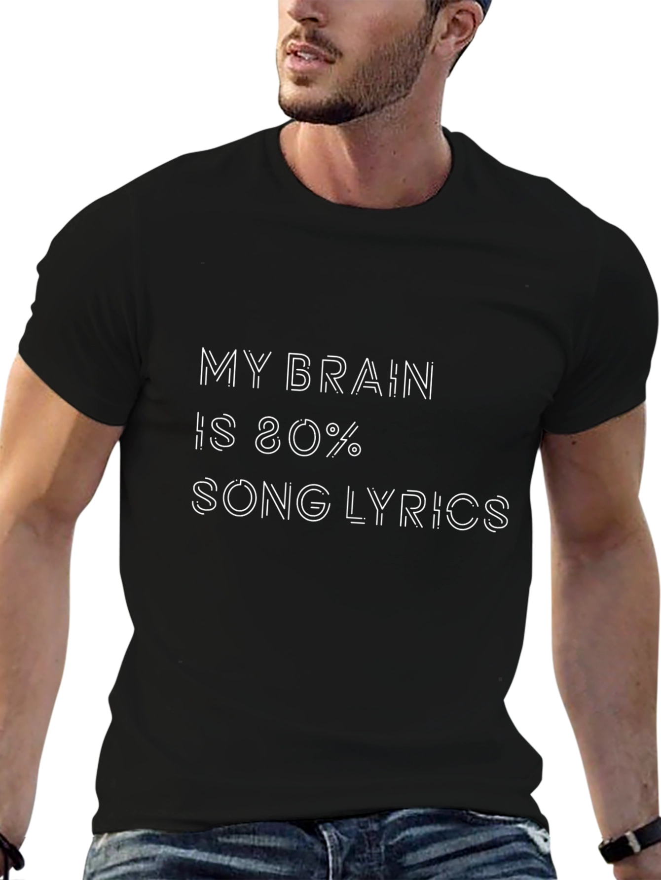 Song Lyrics Mind Black T-Shirt