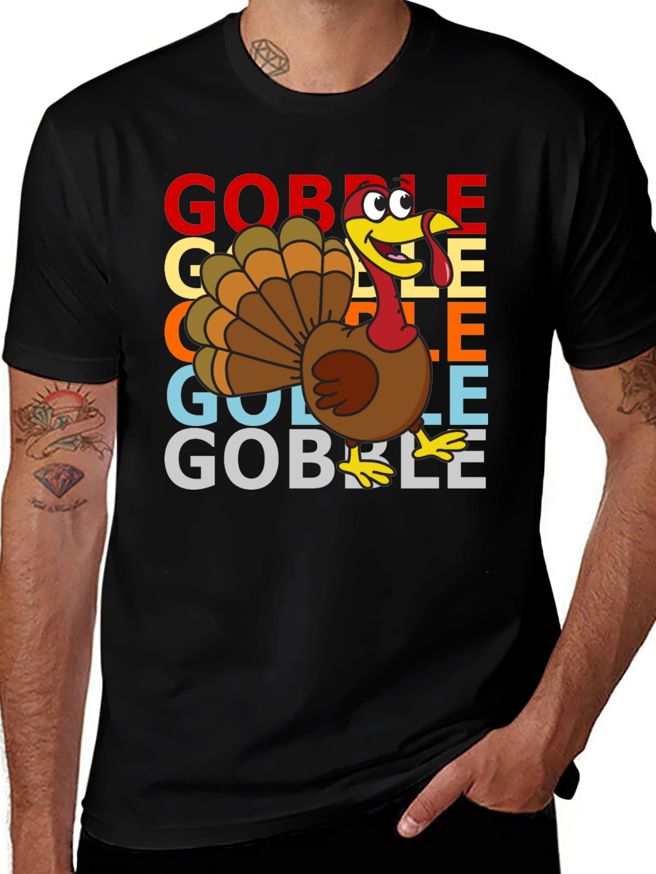 Gobble Turkey Graphic T-Shirt