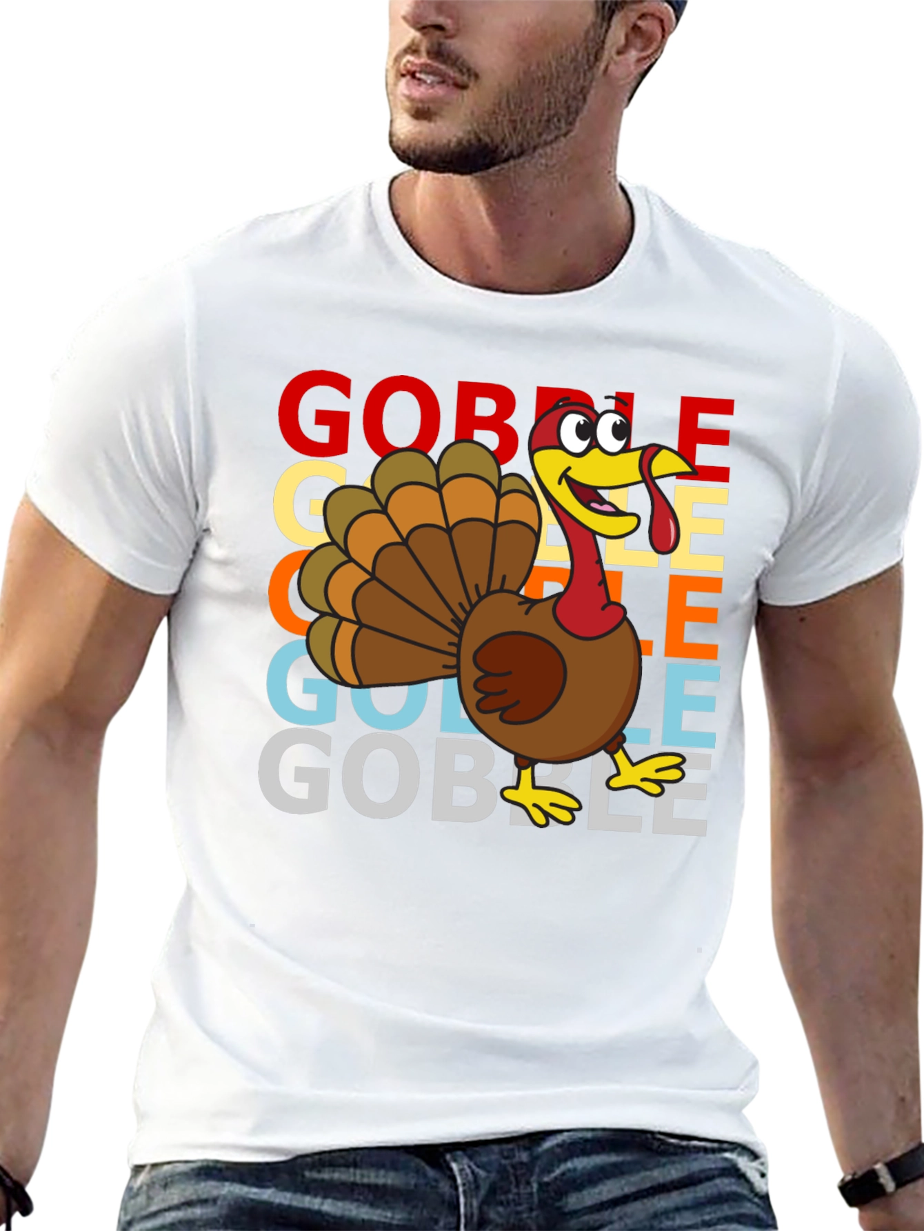 Gobble Turkey Graphic T-Shirt