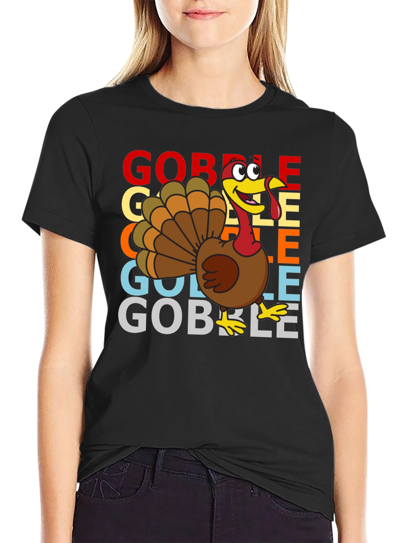 Gobble Turkey Graphic T-Shirt