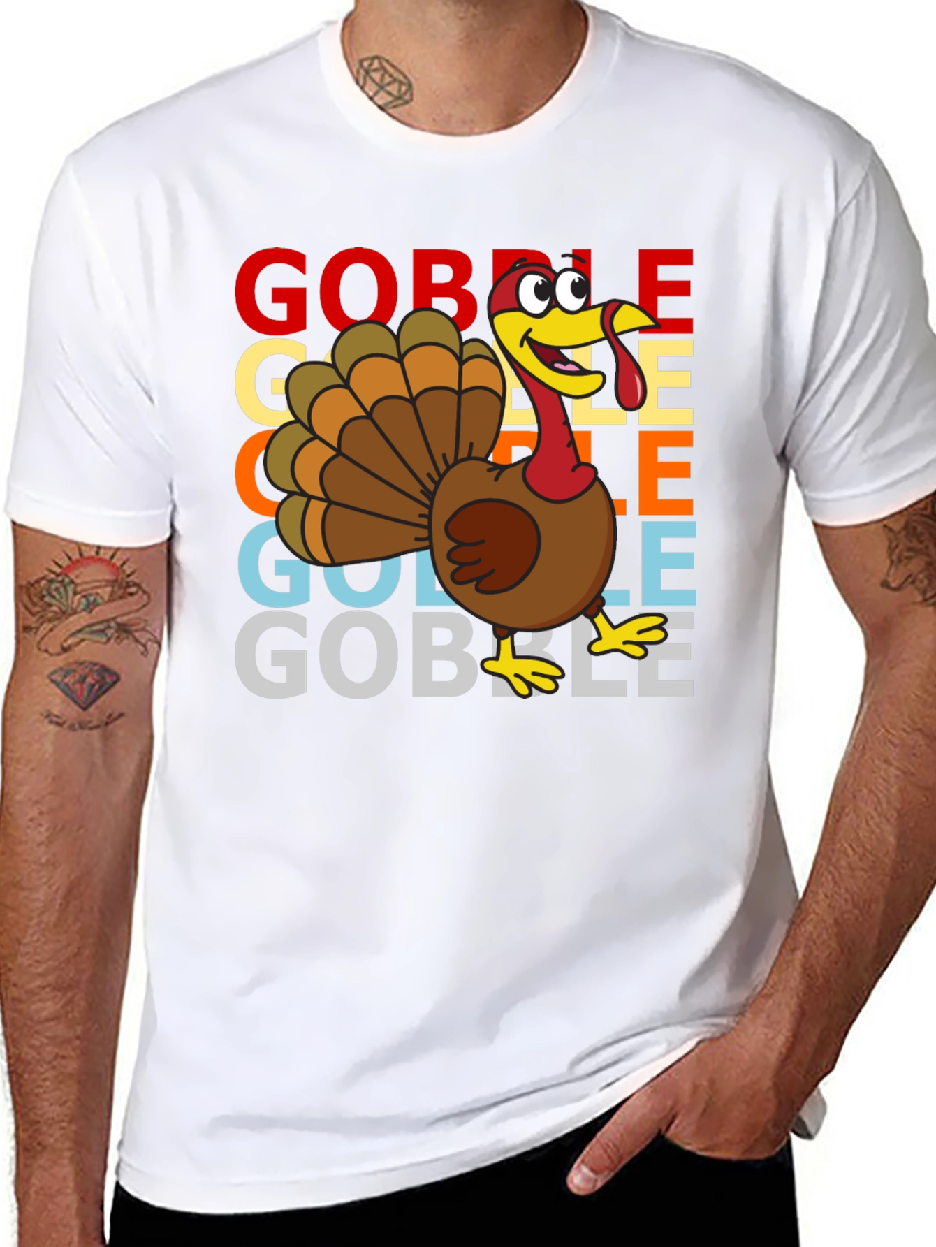 Gobble Turkey Graphic T-Shirt