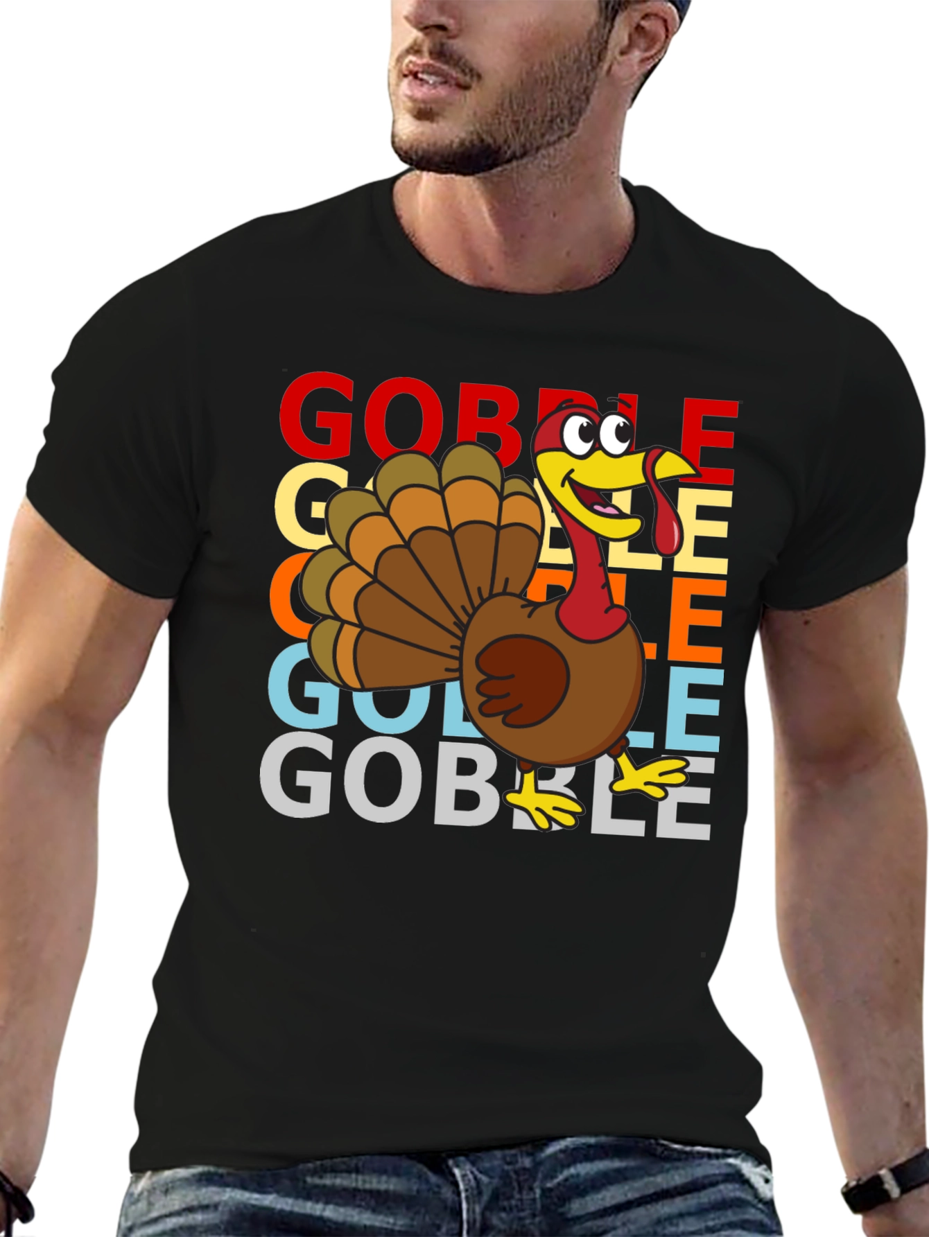 Gobble Turkey Graphic T-Shirt