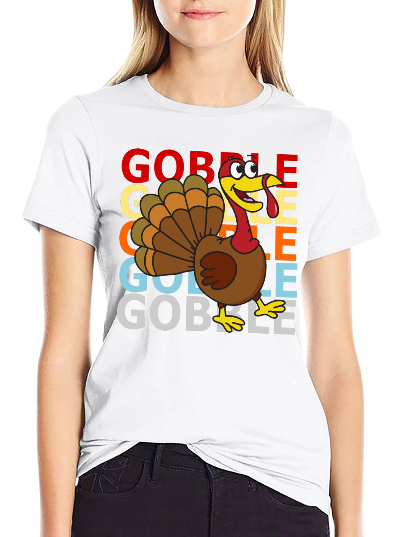 Gobble Turkey Graphic T-Shirt