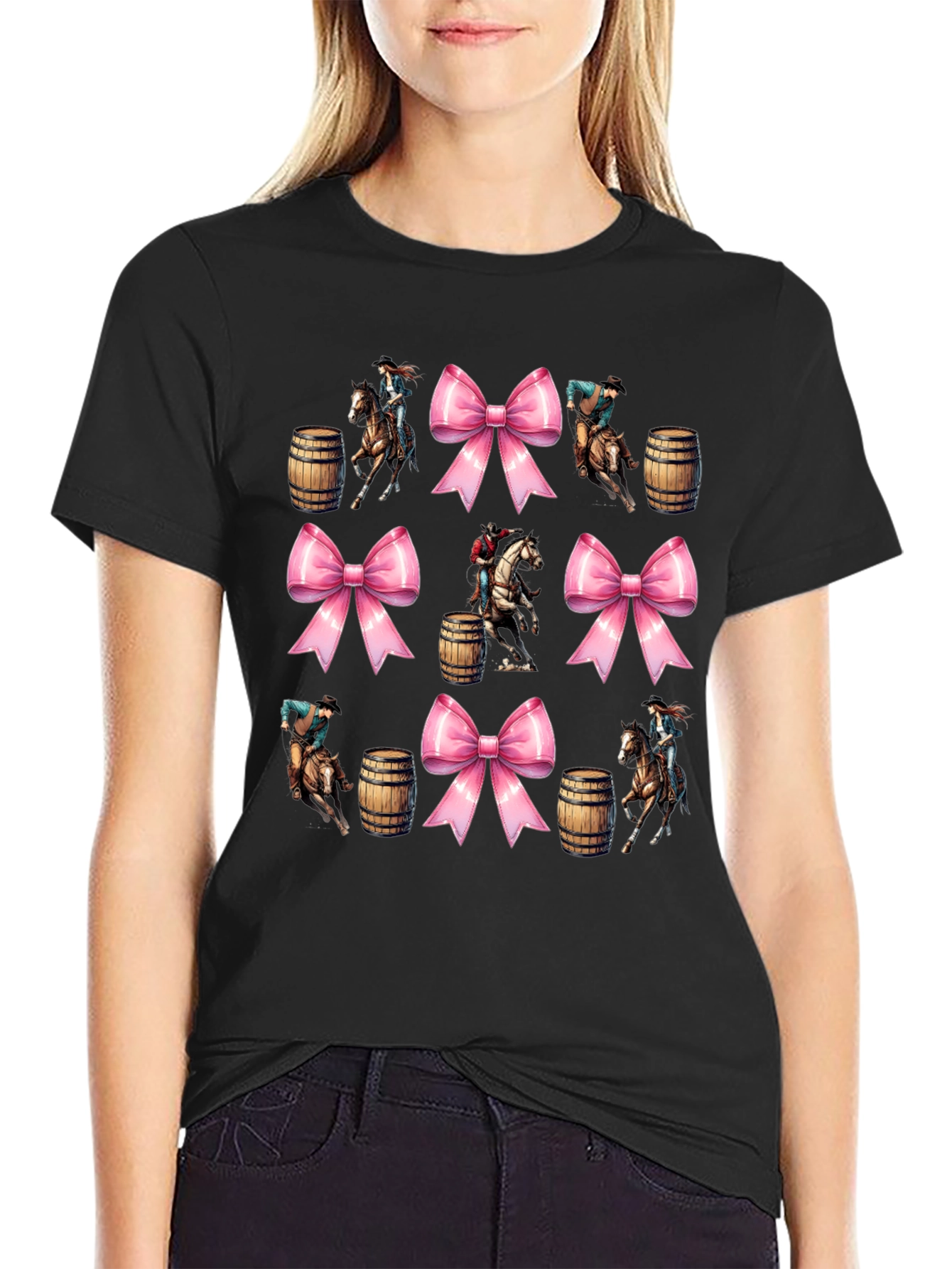 Western Rodeo Bow Pattern T-Shirt