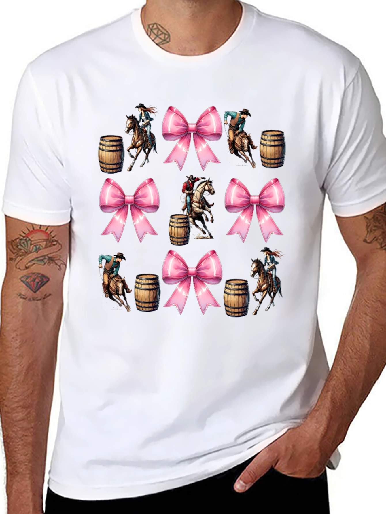 Western Rodeo Bow Pattern T-Shirt