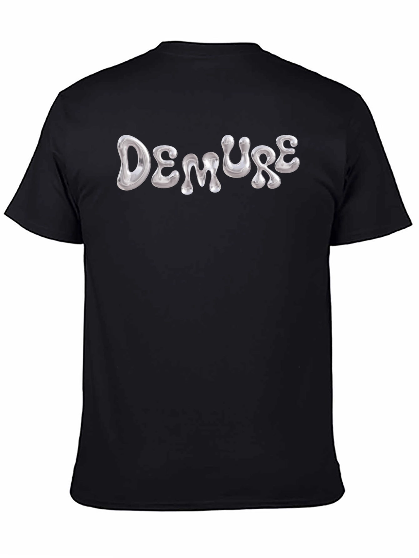 Demure Graphic T-Shirt - Stylish Black Tee